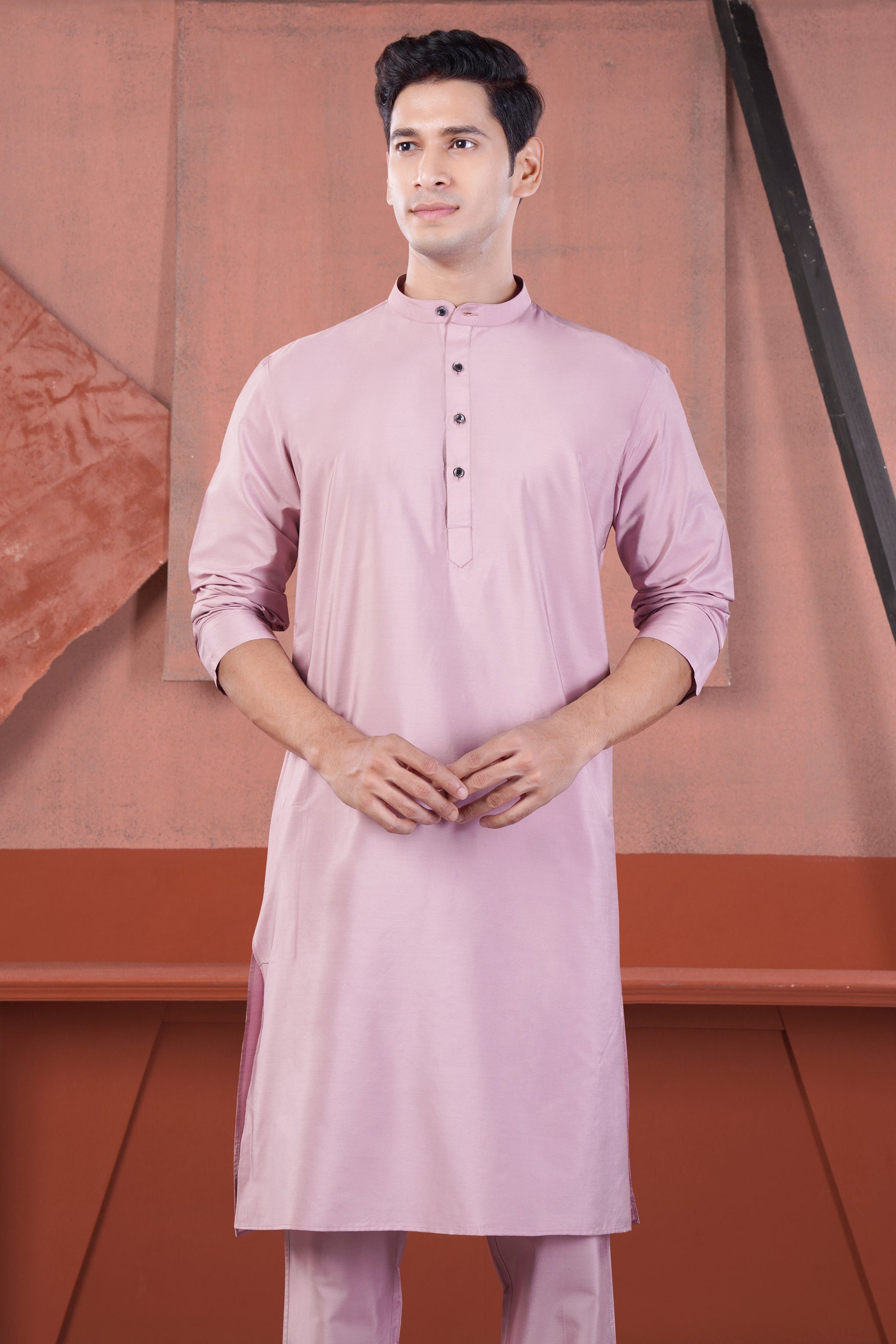 Melanie Pink Subtle Sheen Viscose Kurta