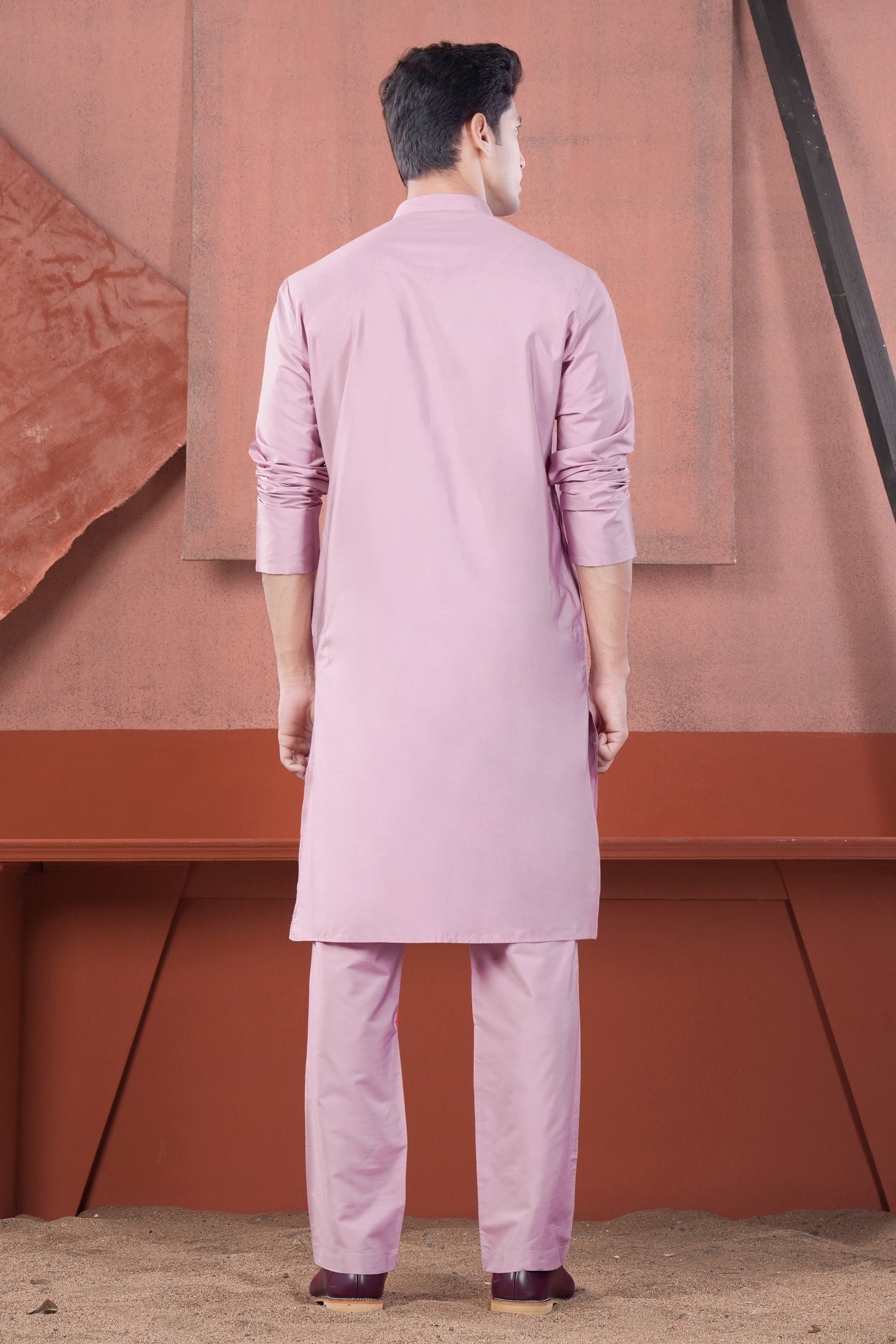 Melanie Pink Subtle Sheen Viscose Kurta