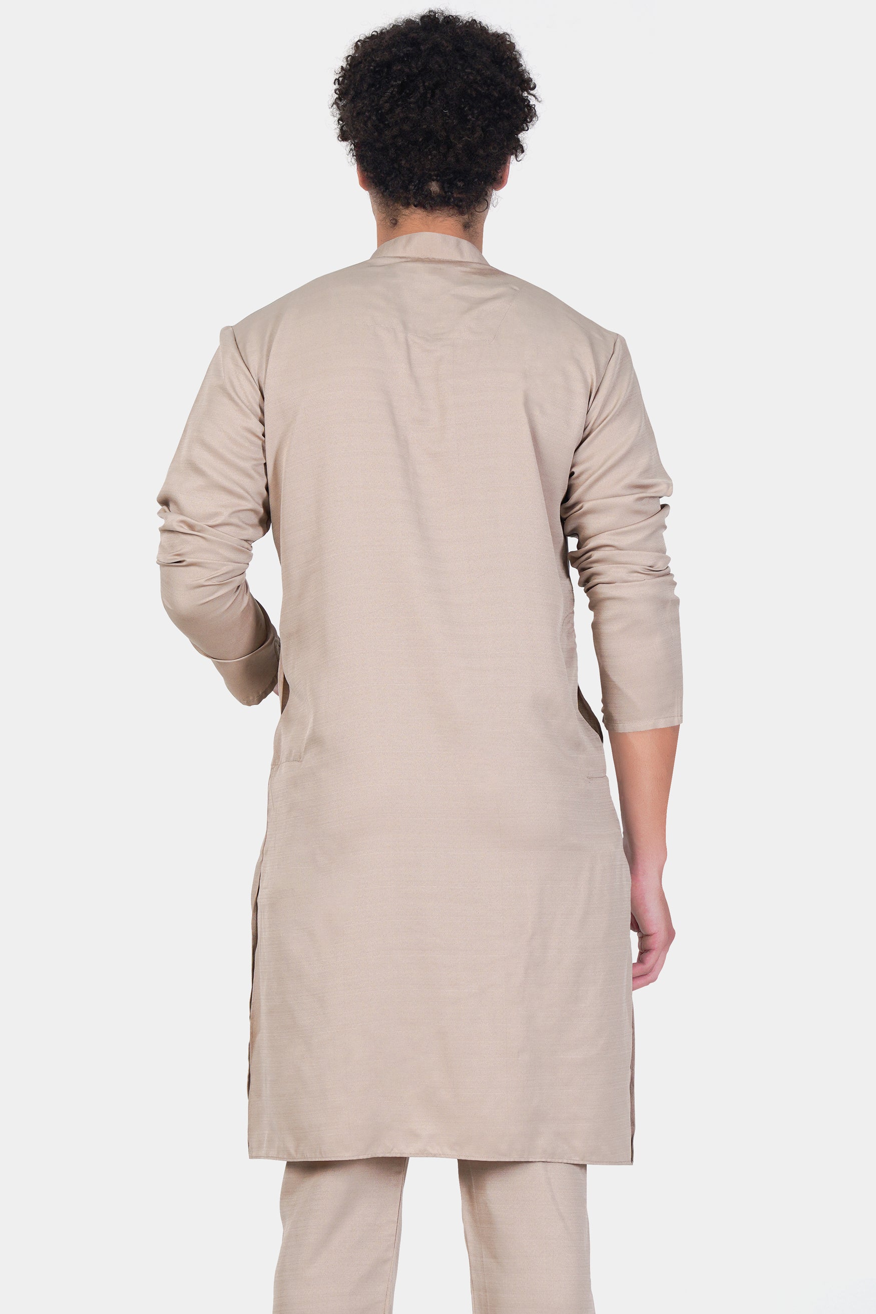 Chalice Brown Subtle Sheen Viscose Kurta