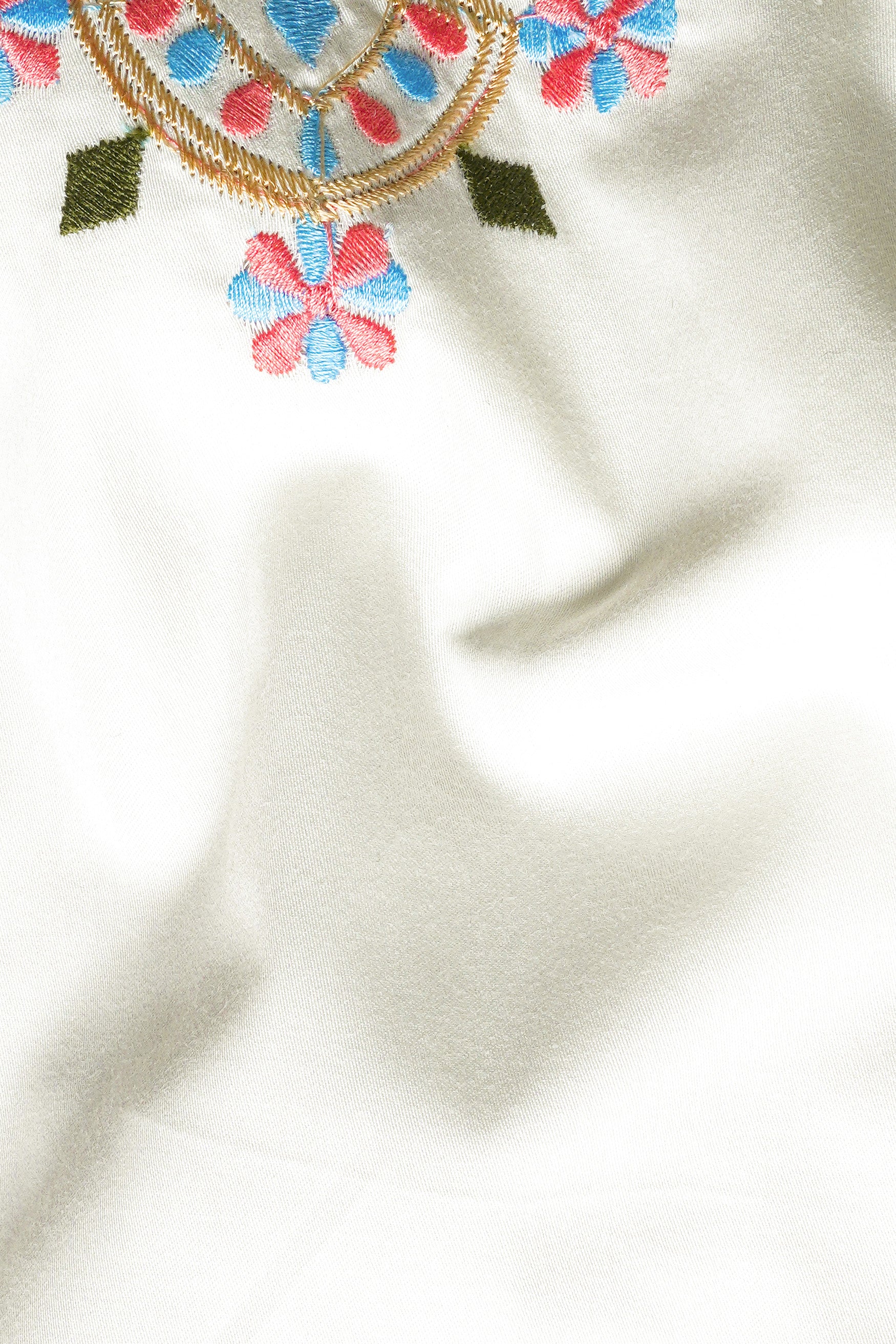 Ecru Cream Embroidered Subtle Sheen Super Soft Premium Cotton Designer Kurta