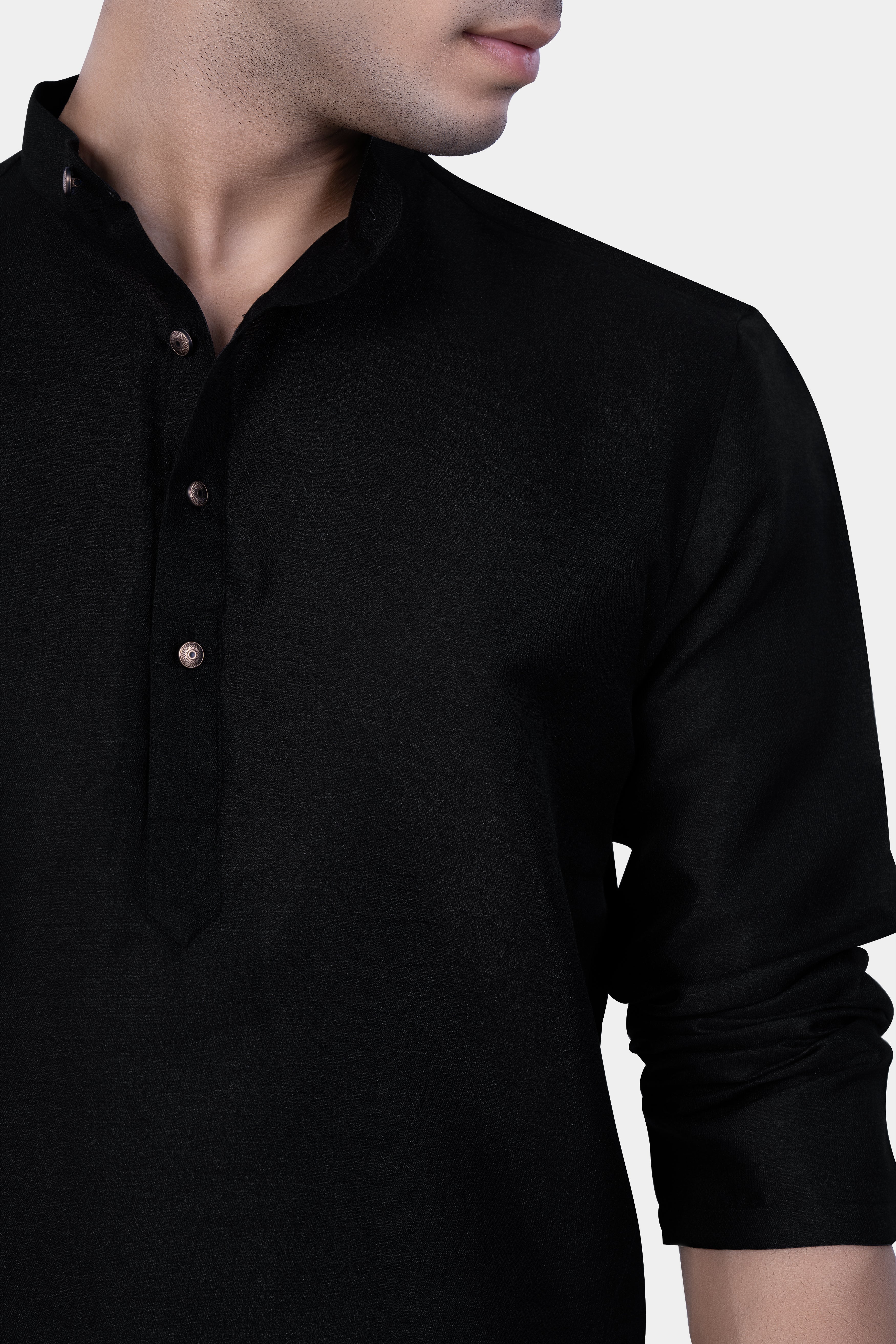 Jade Black Viscose Kurta