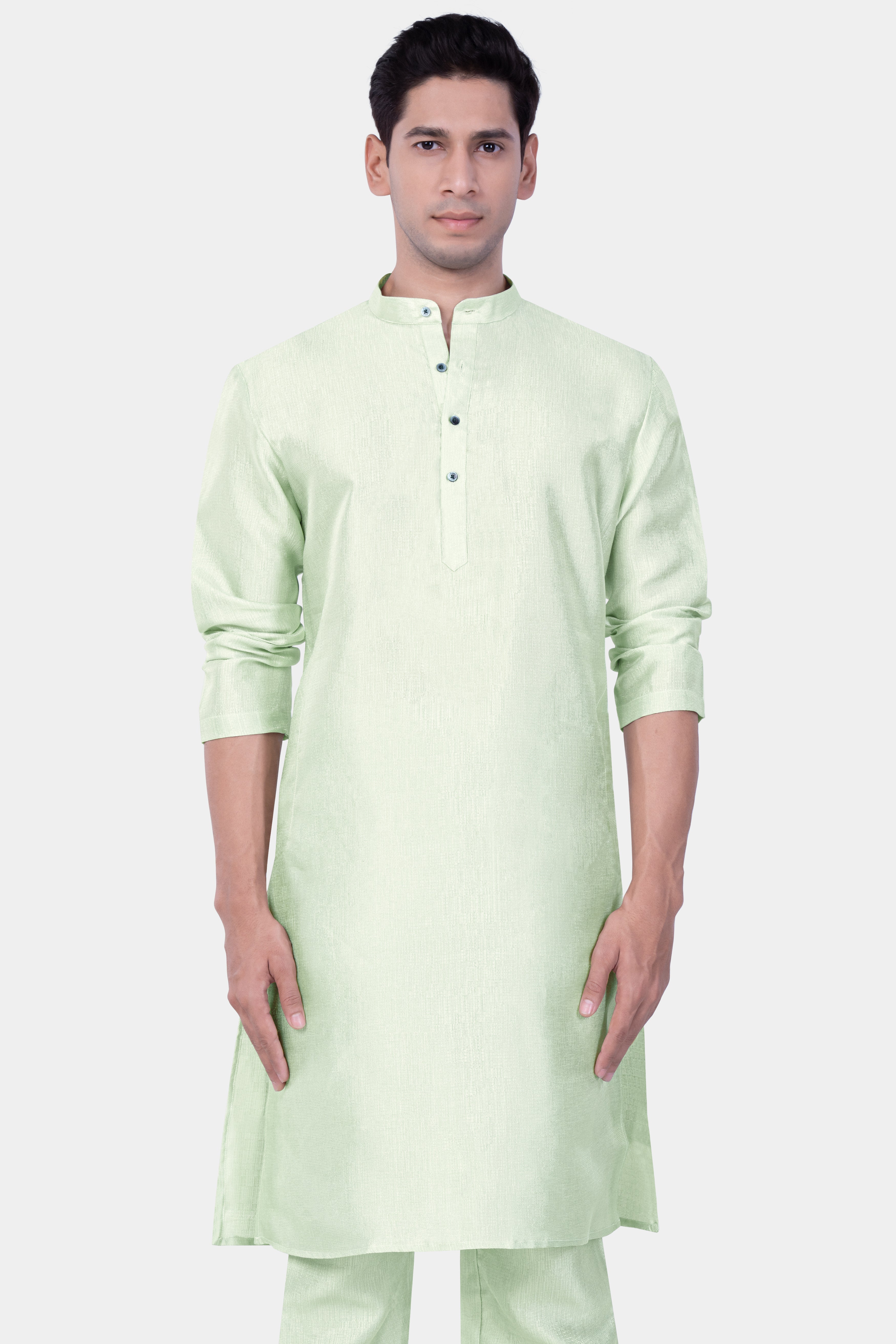 Norway Green Textured Subtle Sheen Viscose Kurta