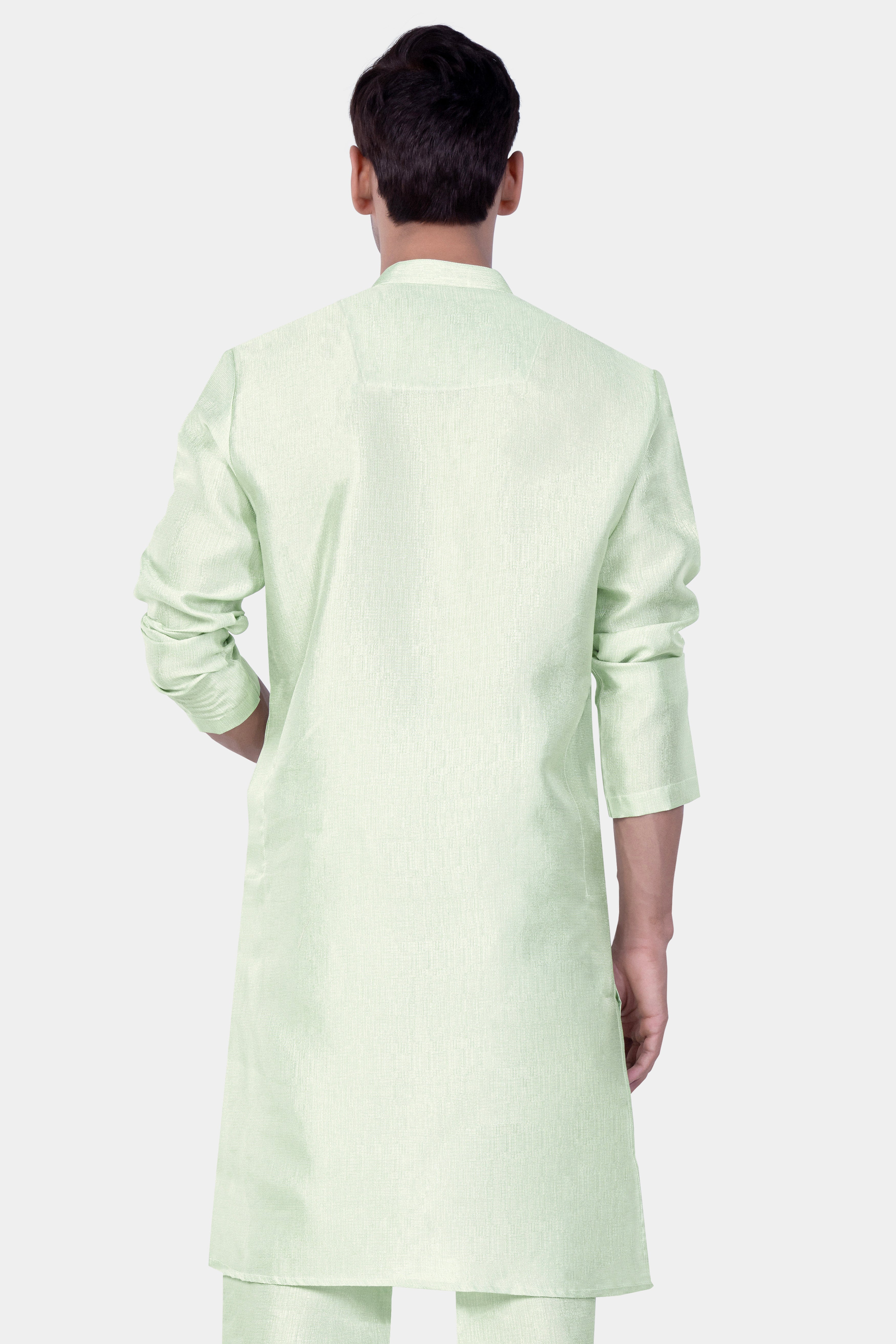 Norway Green Textured Subtle Sheen Viscose Kurta