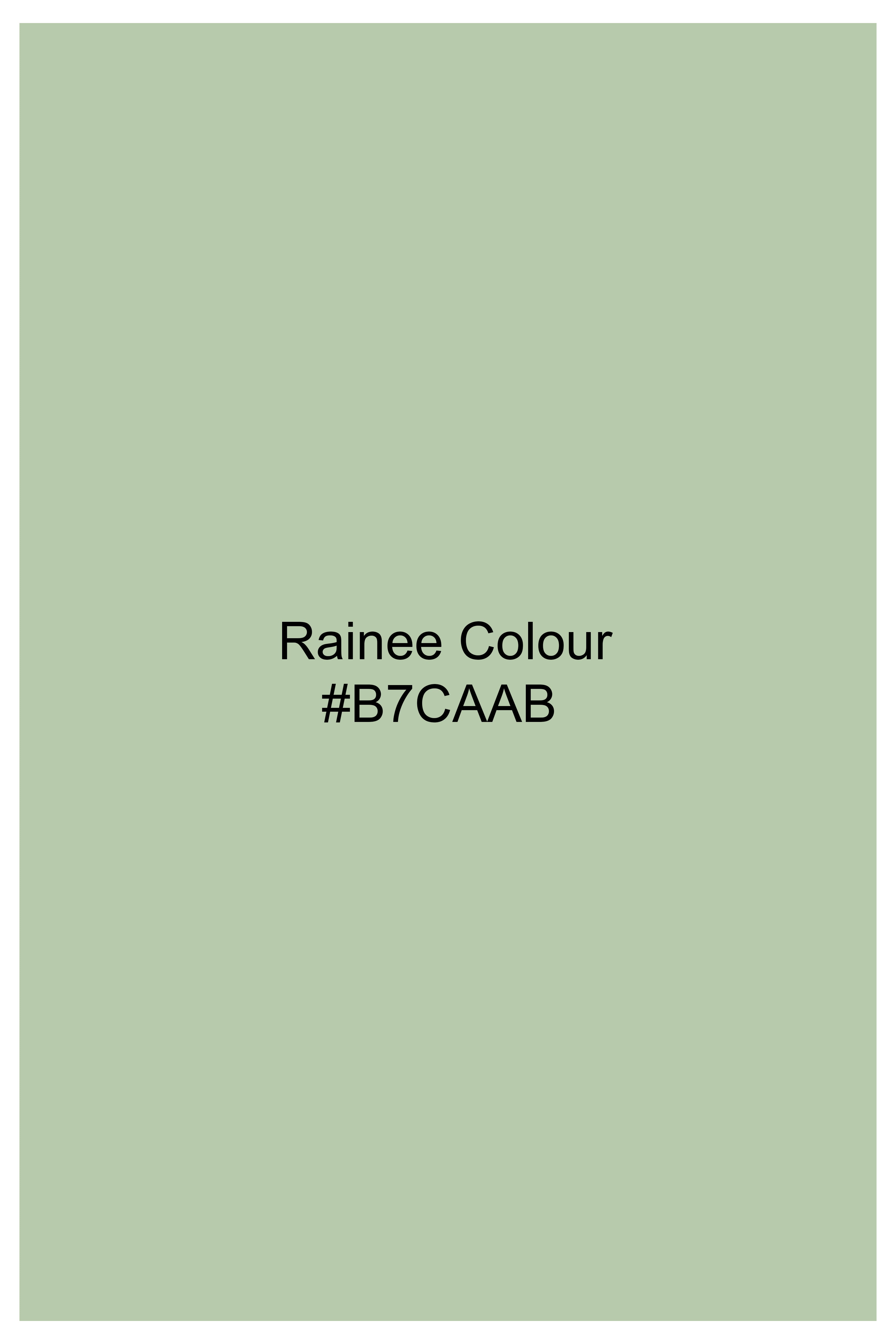 Rainee Green Subtle Sheen Viscose Kurta Set With Thread and Sequin Embroidered Designer Nehru Jacket