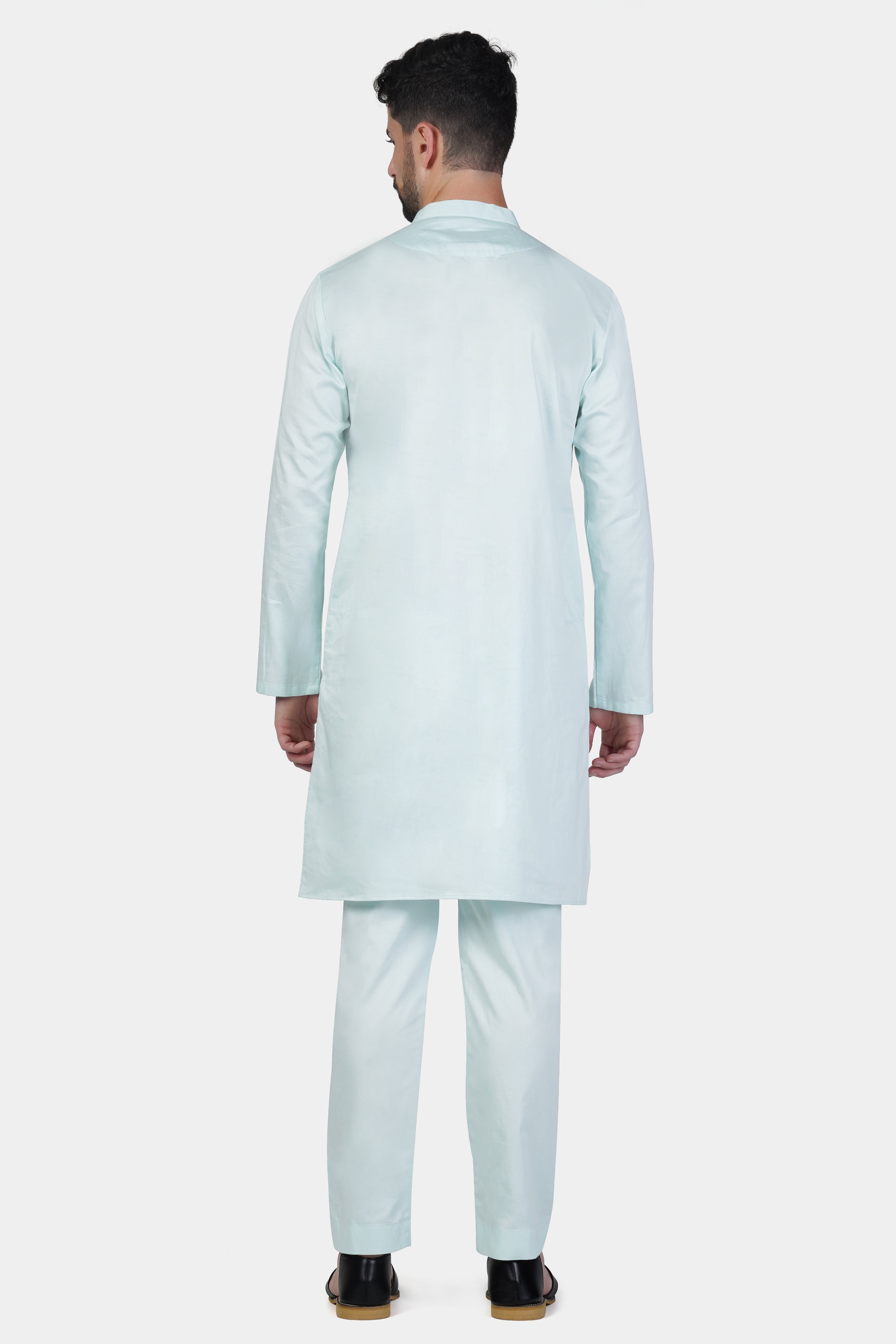 Timberwolf Blue Subtle Sheen Super Soft Premium Cotton Kurta Set