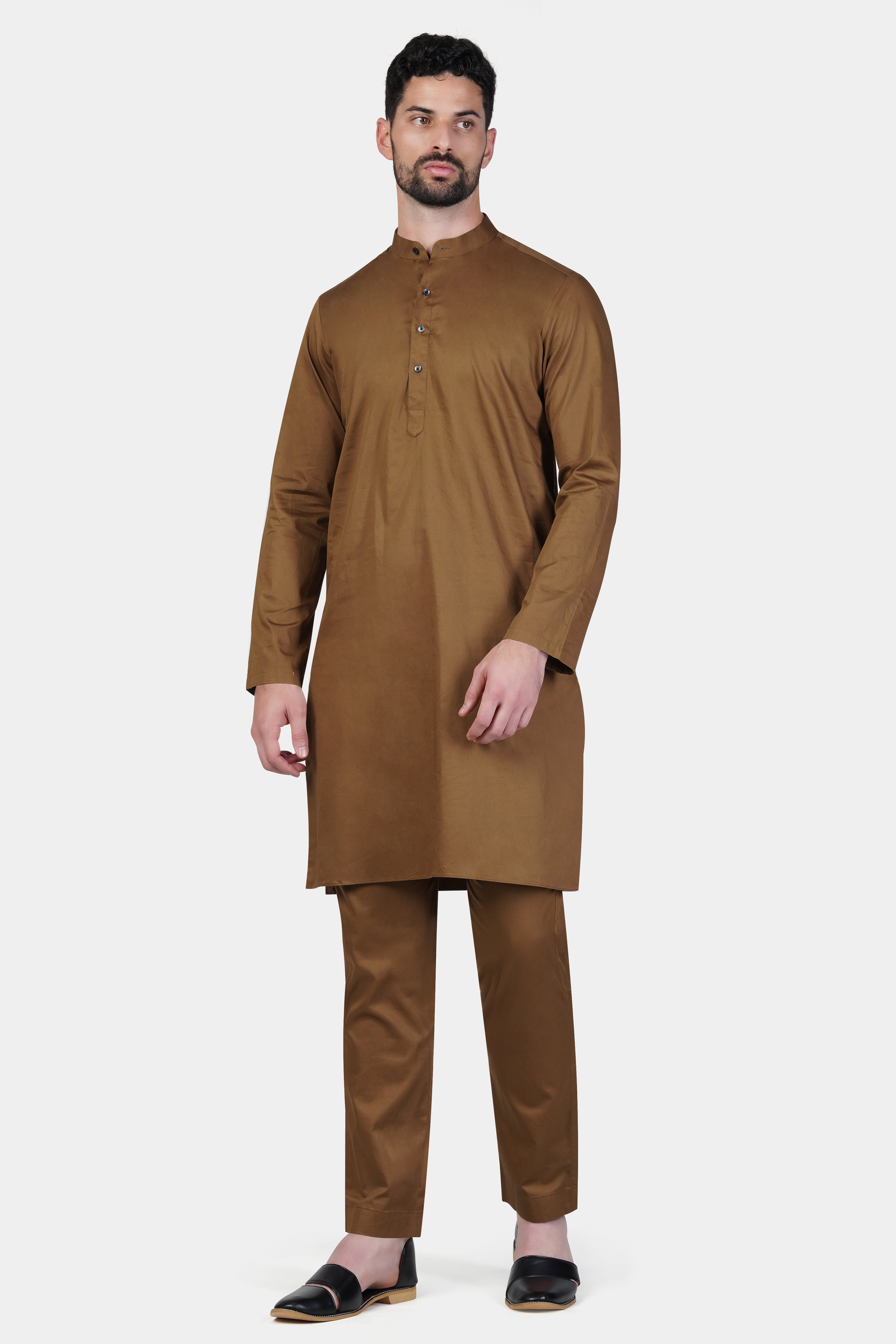 Nutmeg Brown Subtle Sheen Super Soft Premium Cotton Kurta Set