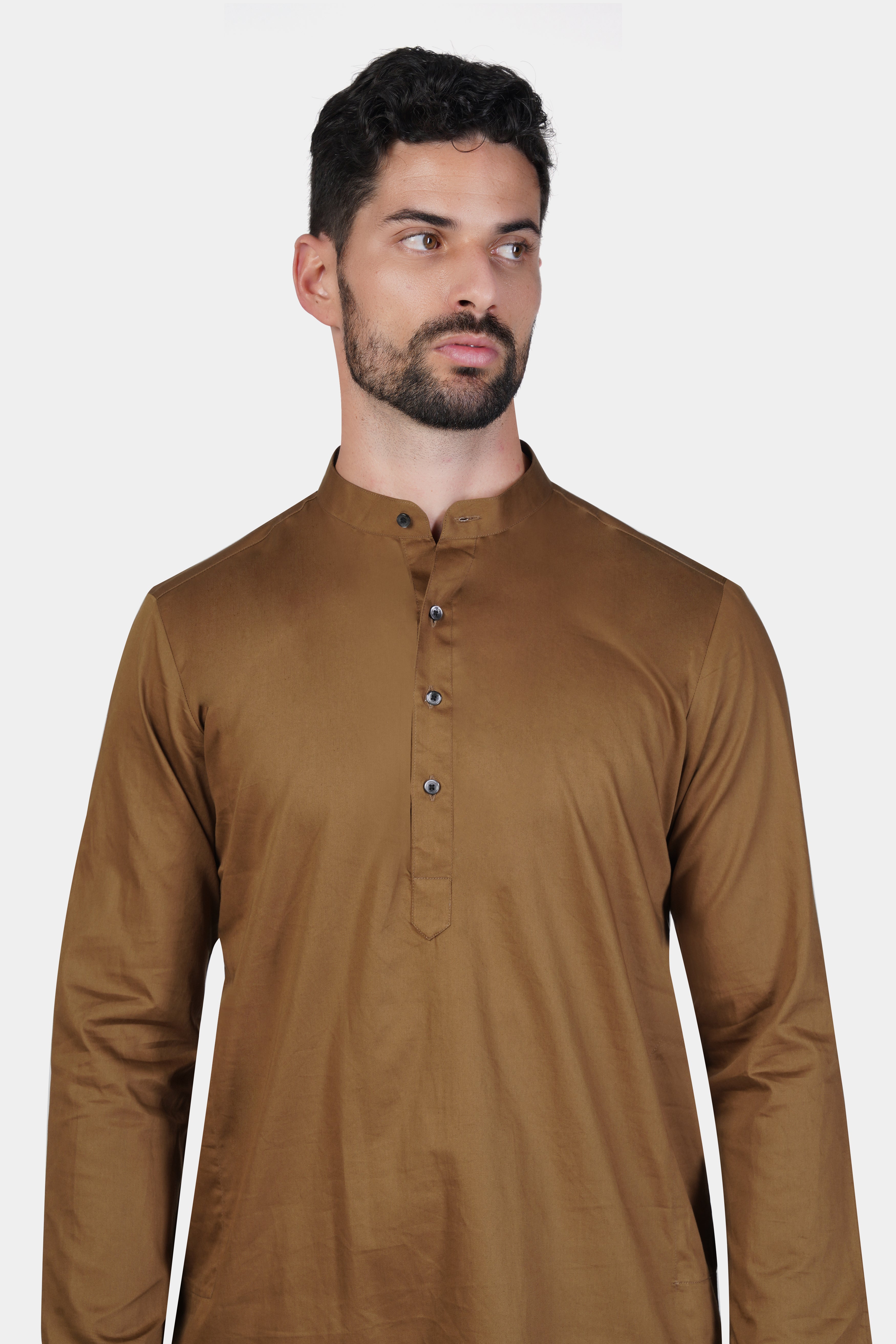 Nutmeg Brown Subtle Sheen Super Soft Premium Cotton Kurta Set