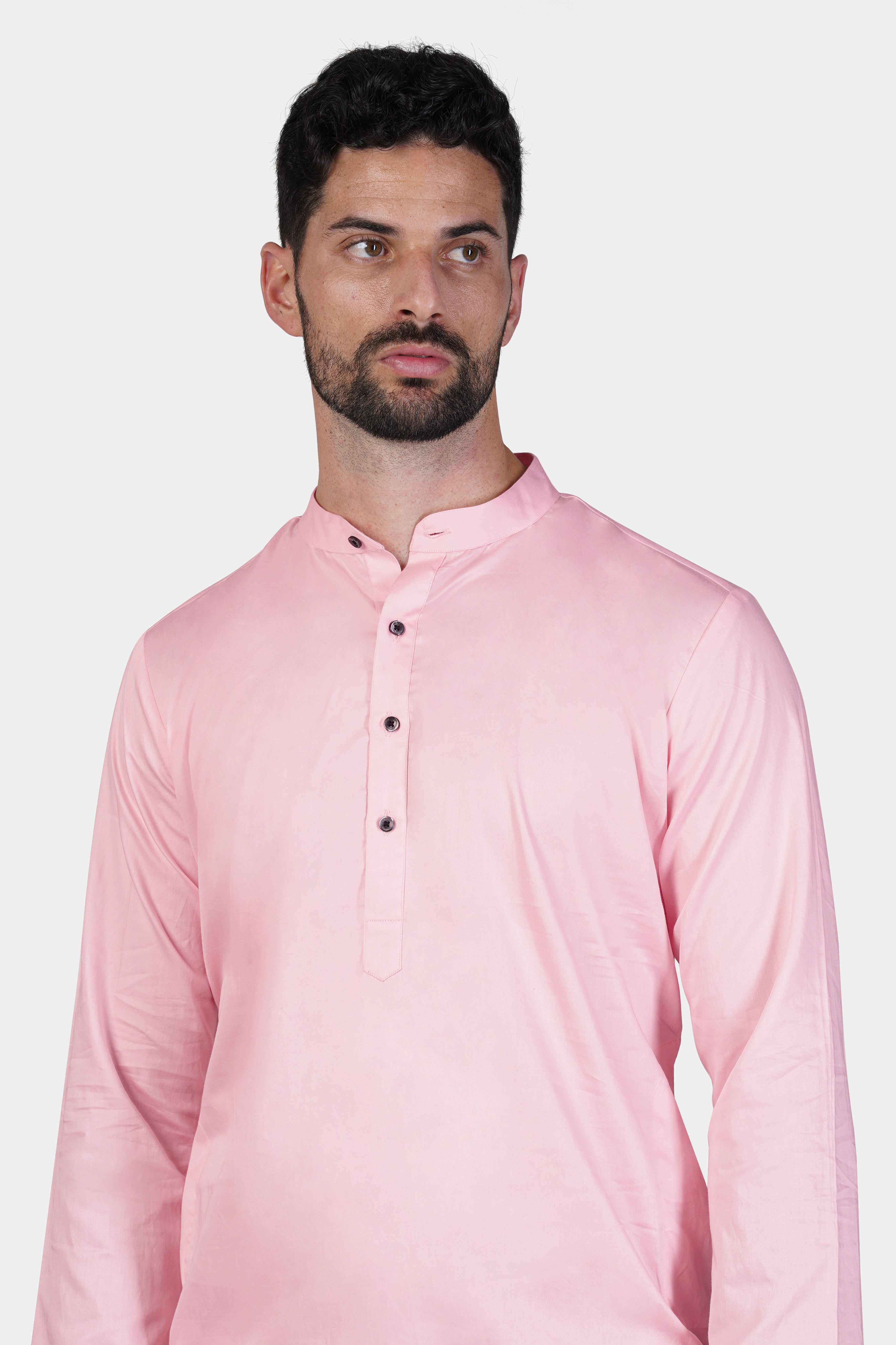 Pastel Pink Subtle Sheen Super Soft Premium Cotton Kurta Set