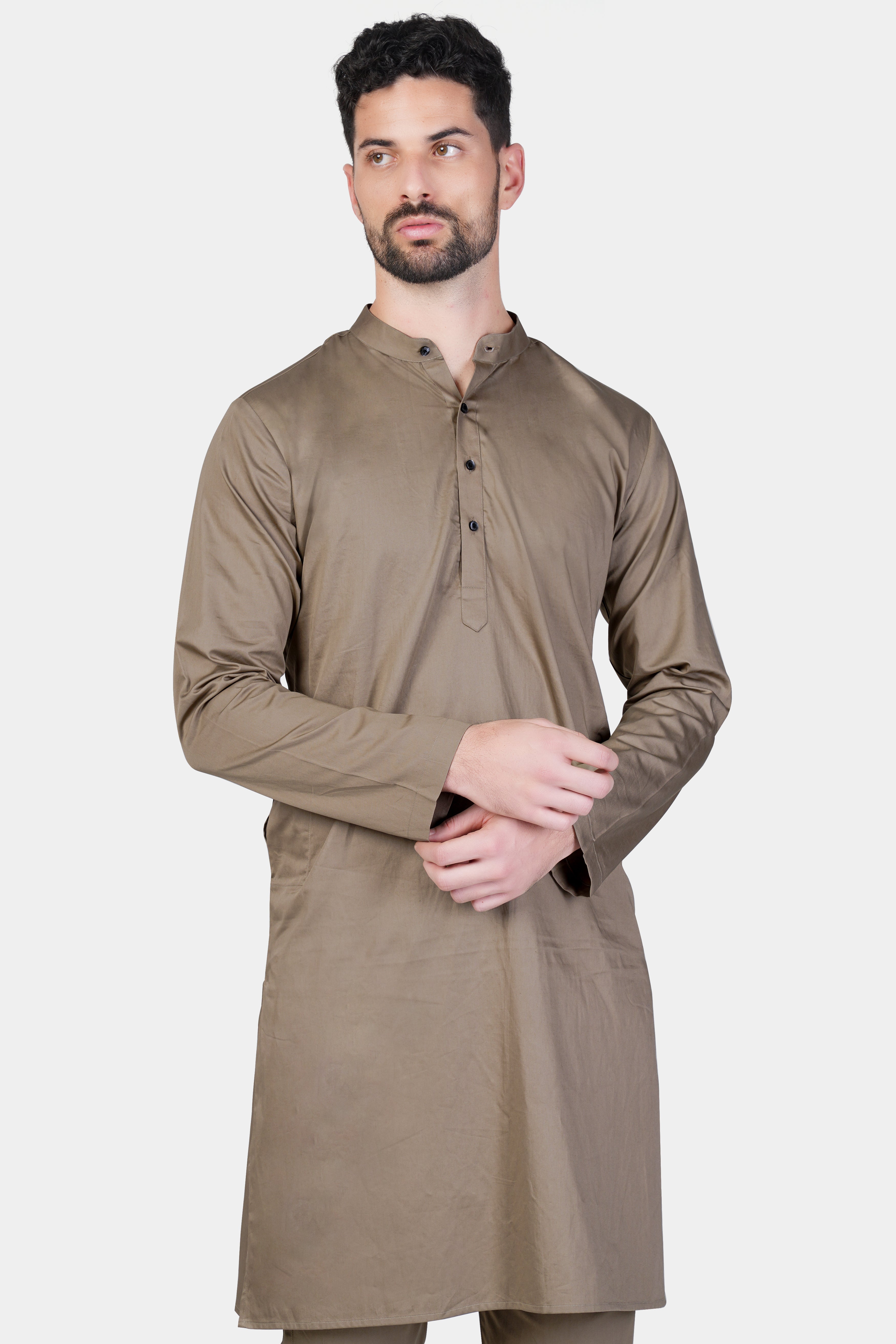 Arrowtown Brown Subtle Sheen Super Soft Premium Cotton Kurta Set