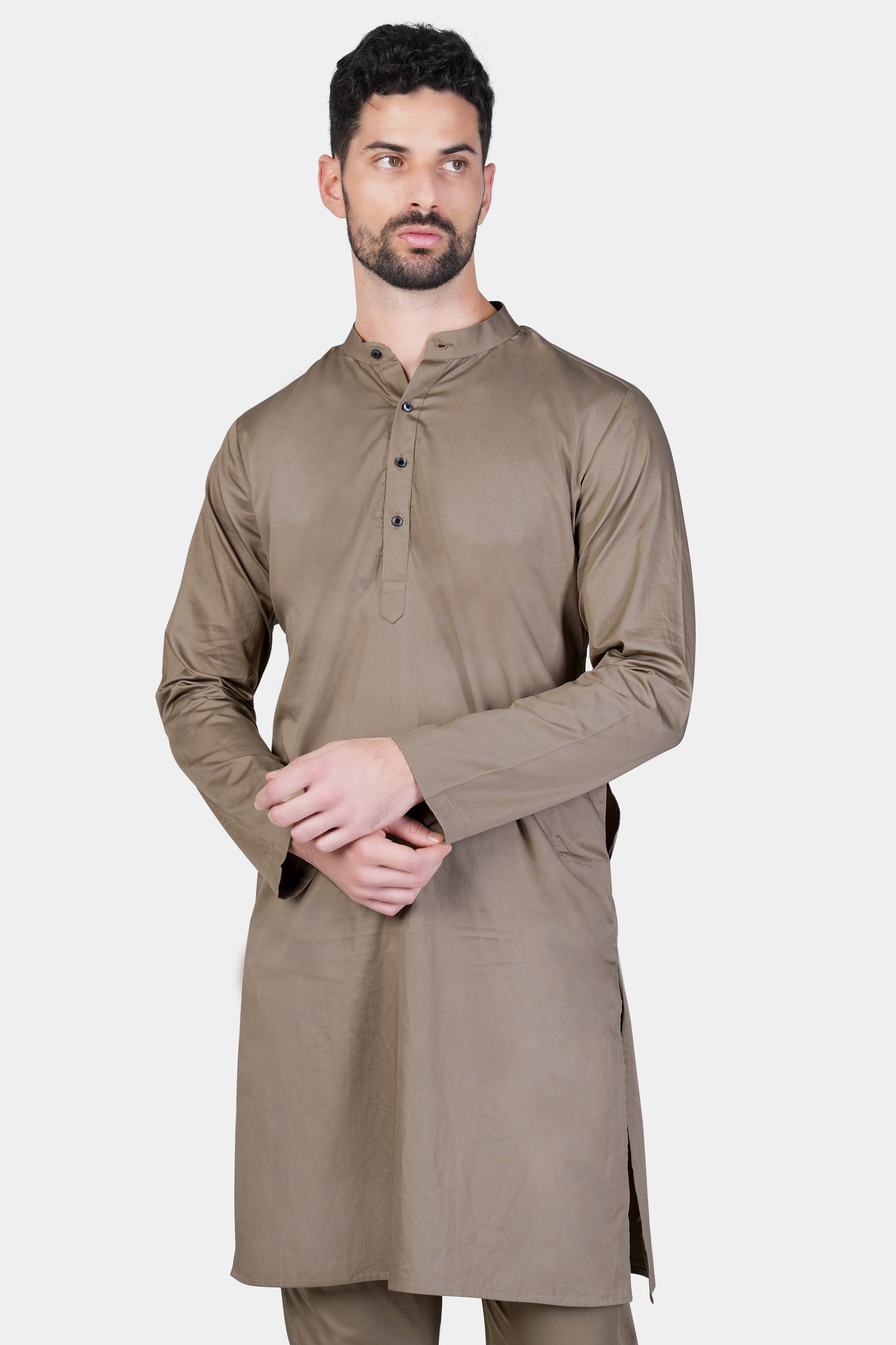 Arrowtown Brown Subtle Sheen Super Soft Premium Cotton Kurta Set