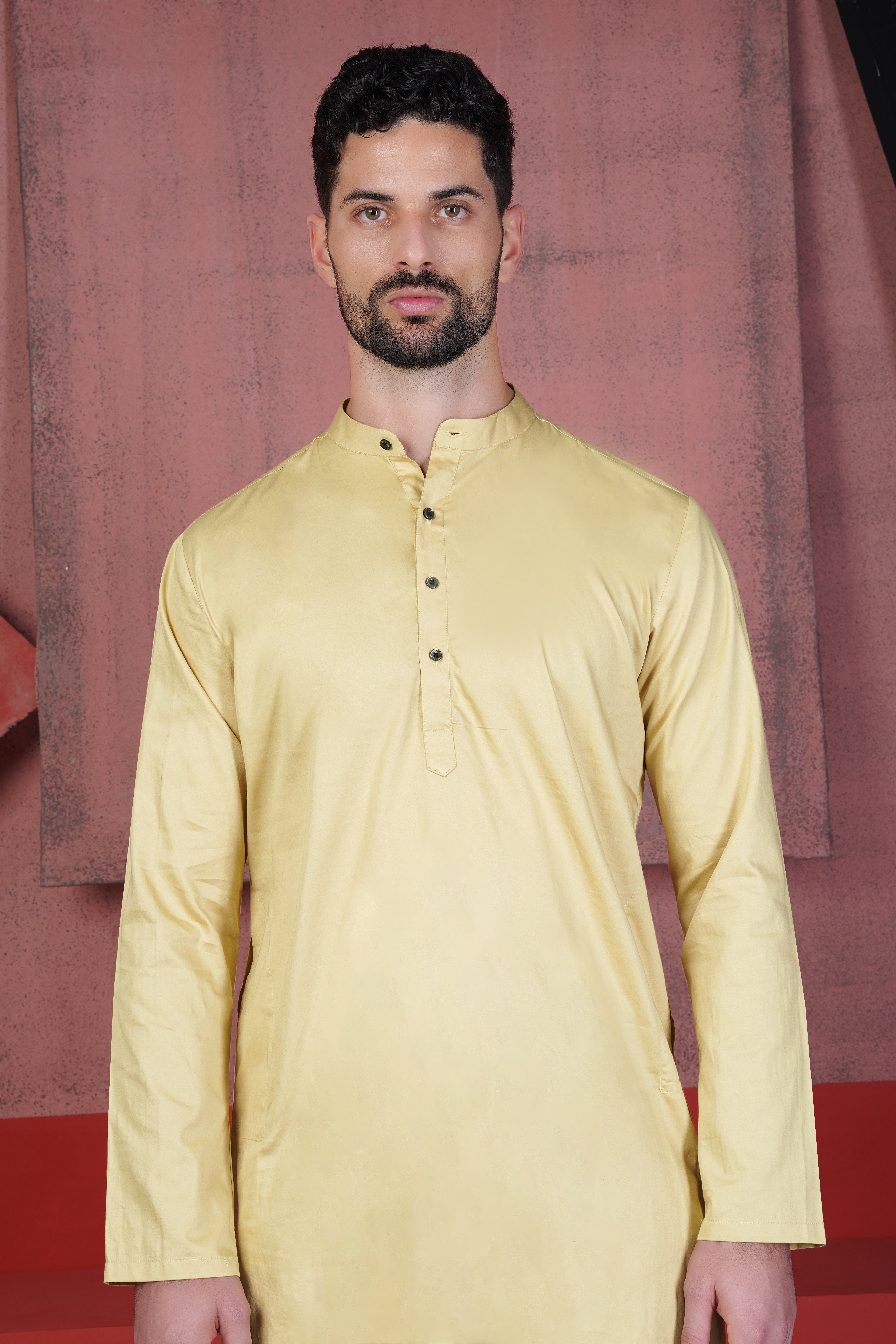 Sidecar Yellow Subtle Sheen Super Soft Premium Cotton Kurta Set