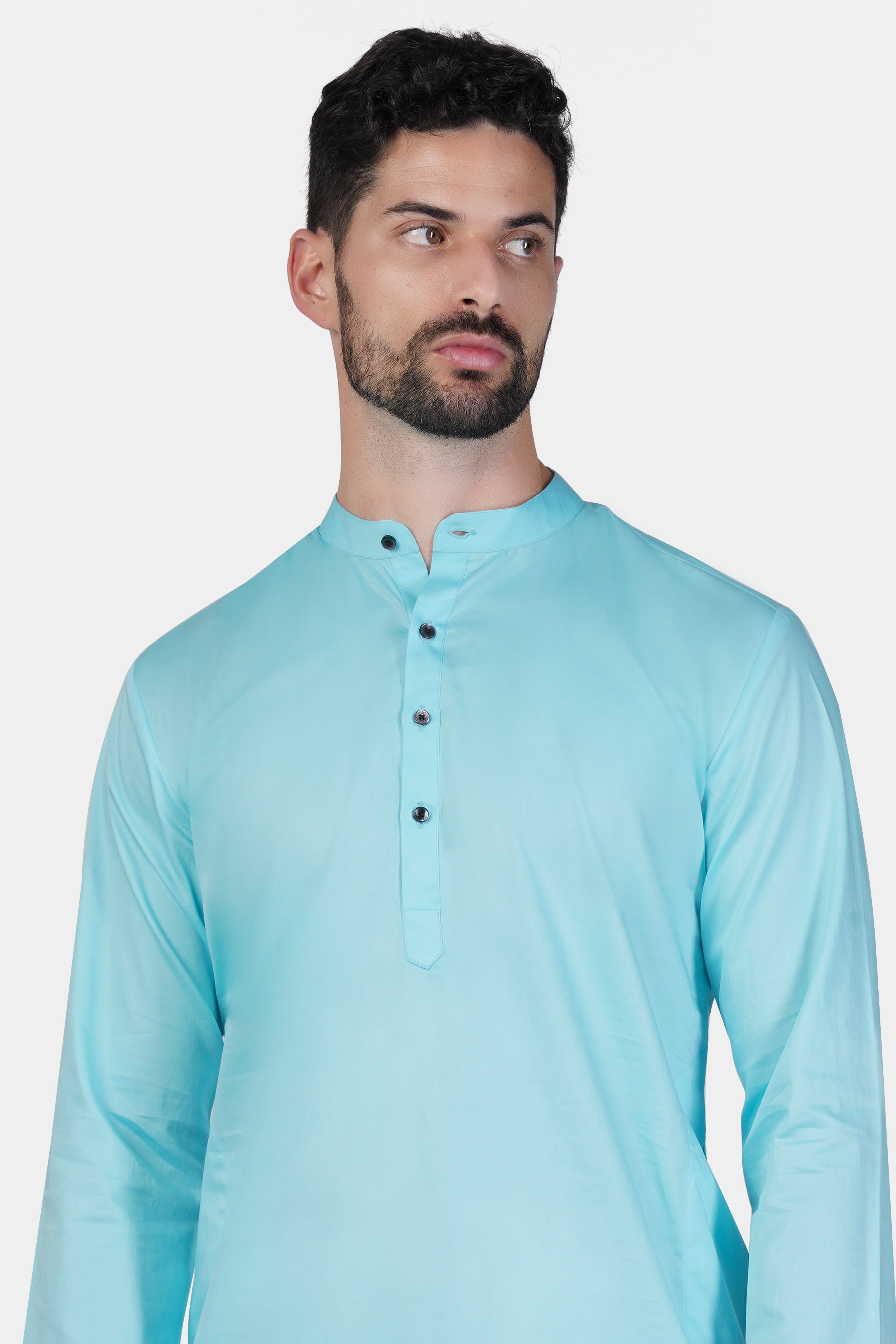 Blizzard Blue Subtle Sheen Super Soft Premium Cotton Kurta Set