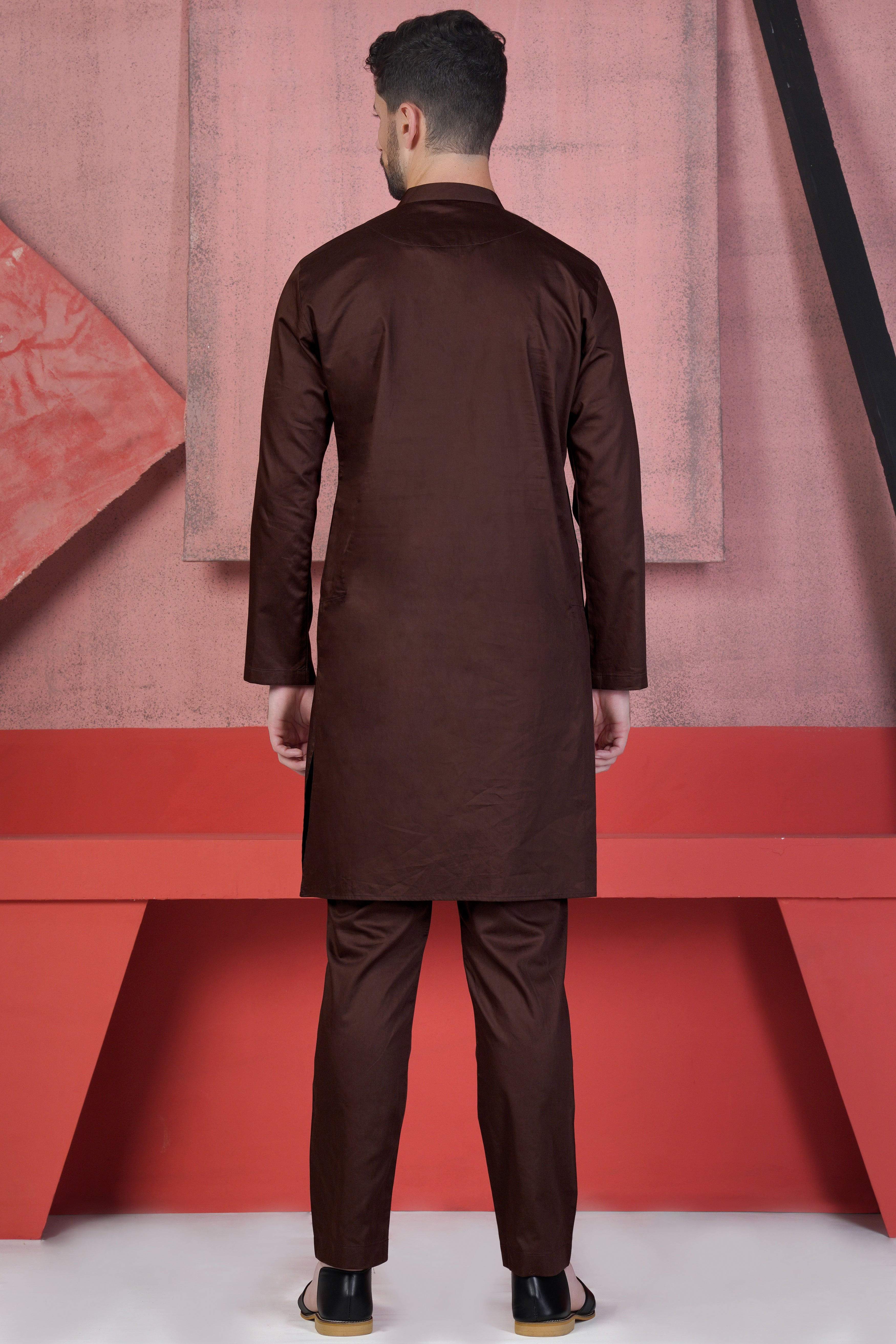 Sambuca Brown Subtle Sheen Super Soft Premium Cotton Kurta Set