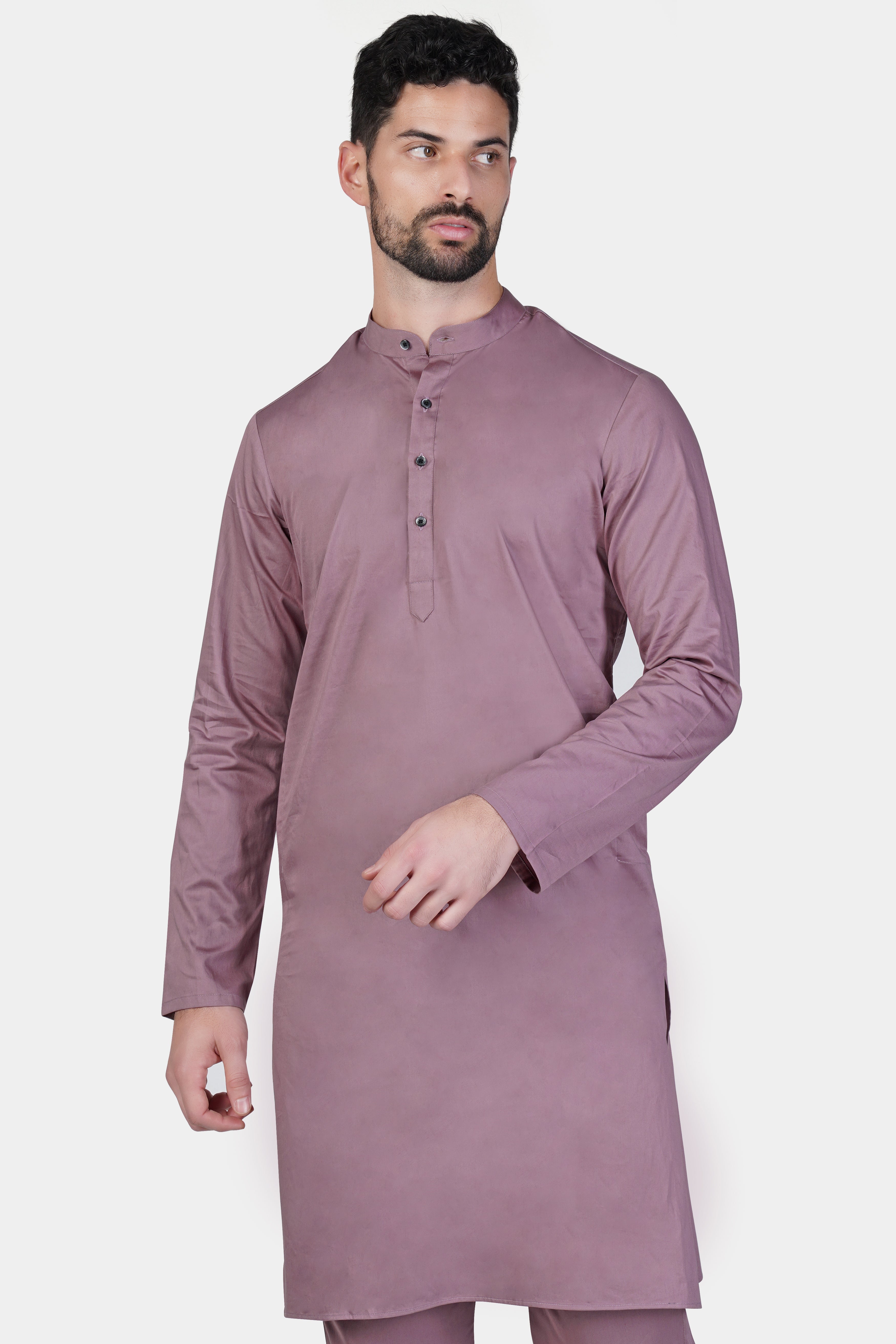 Light Mauve Lavender Subtle Sheen Super Soft Premium Cotton Kurta Set