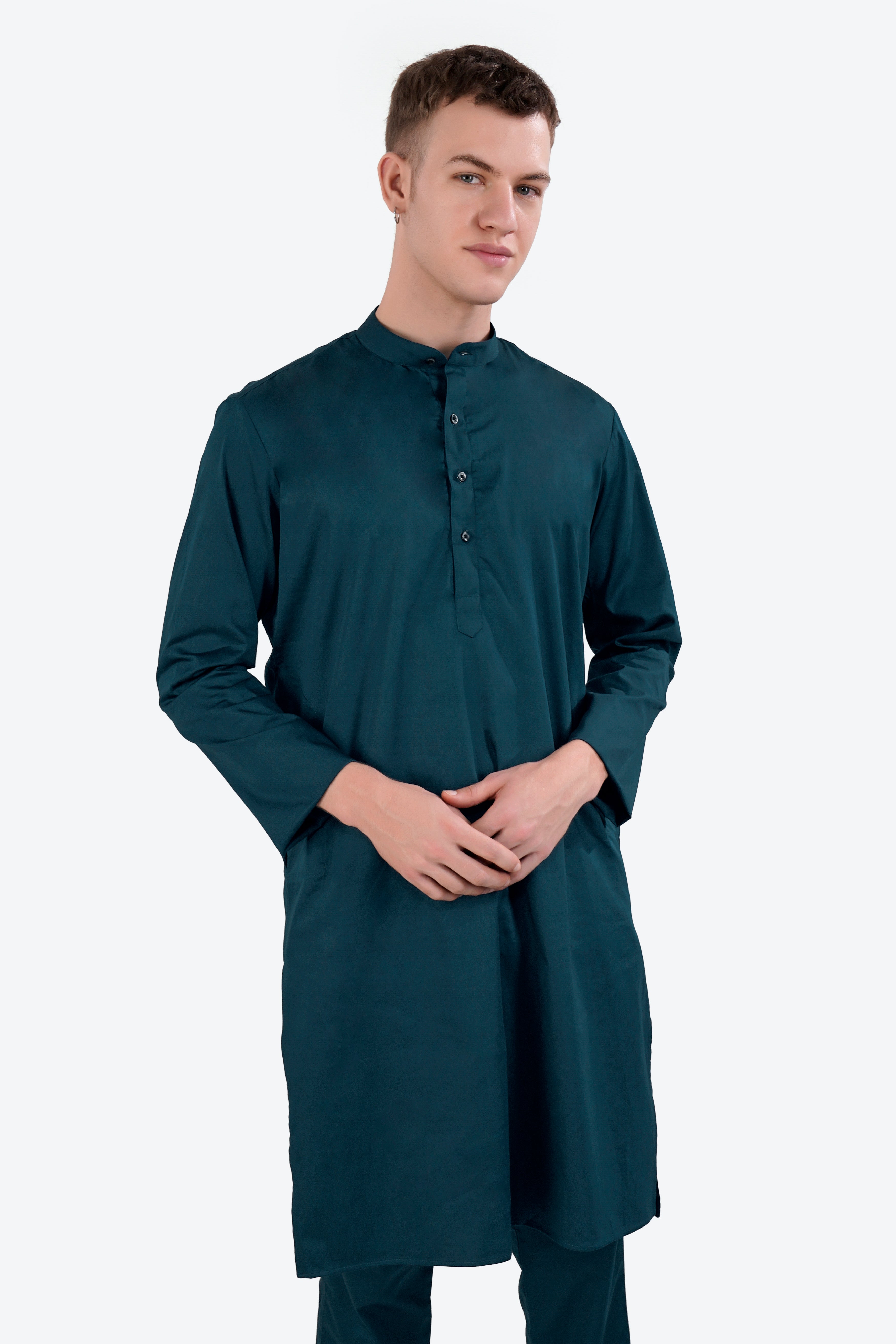 Nile Blue Subtle Sheen Super Soft Premium Cotton Kurta Set