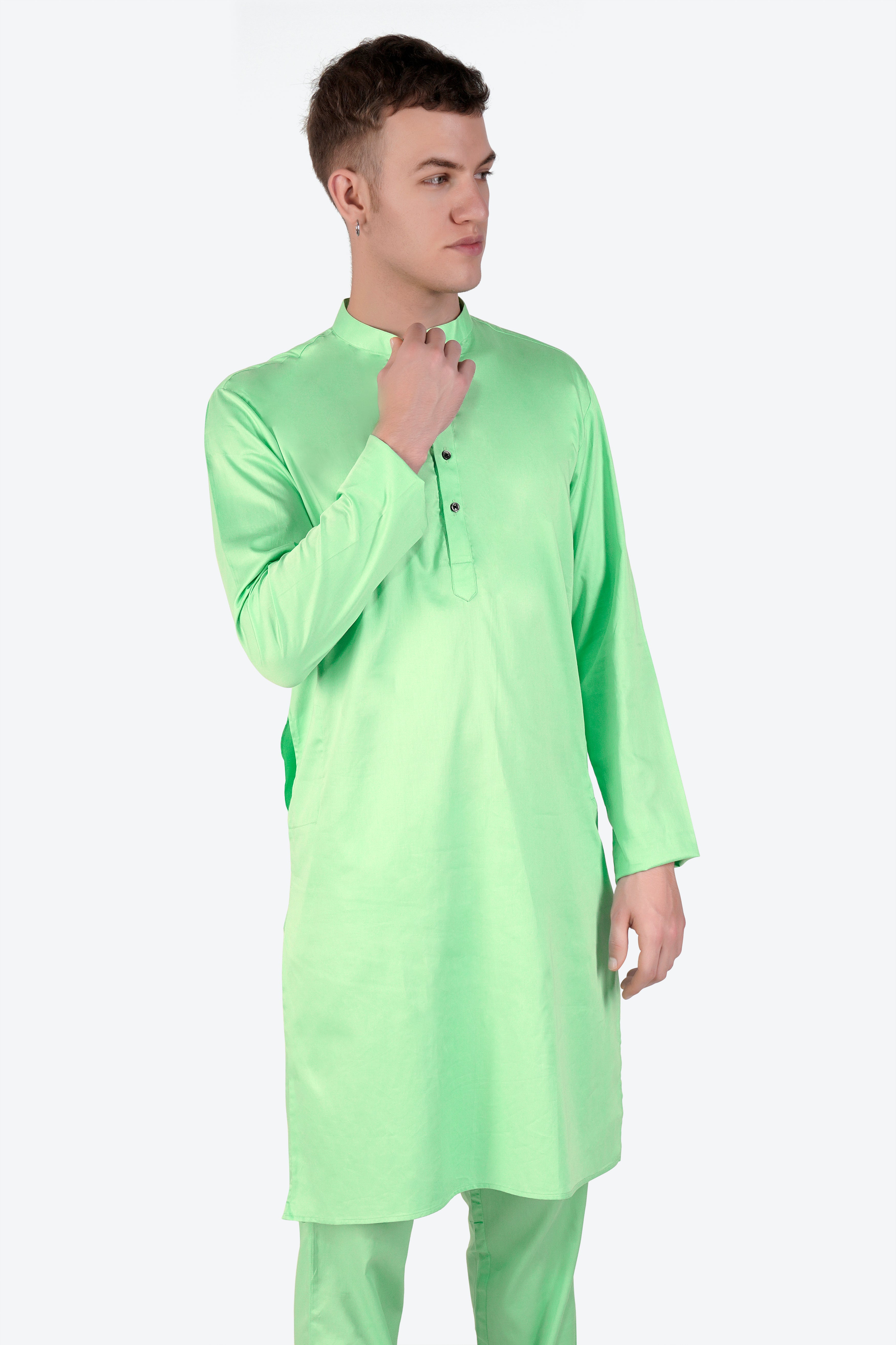 Celadon Green Subtle Sheen Super Soft Premium Cotton Kurta Set