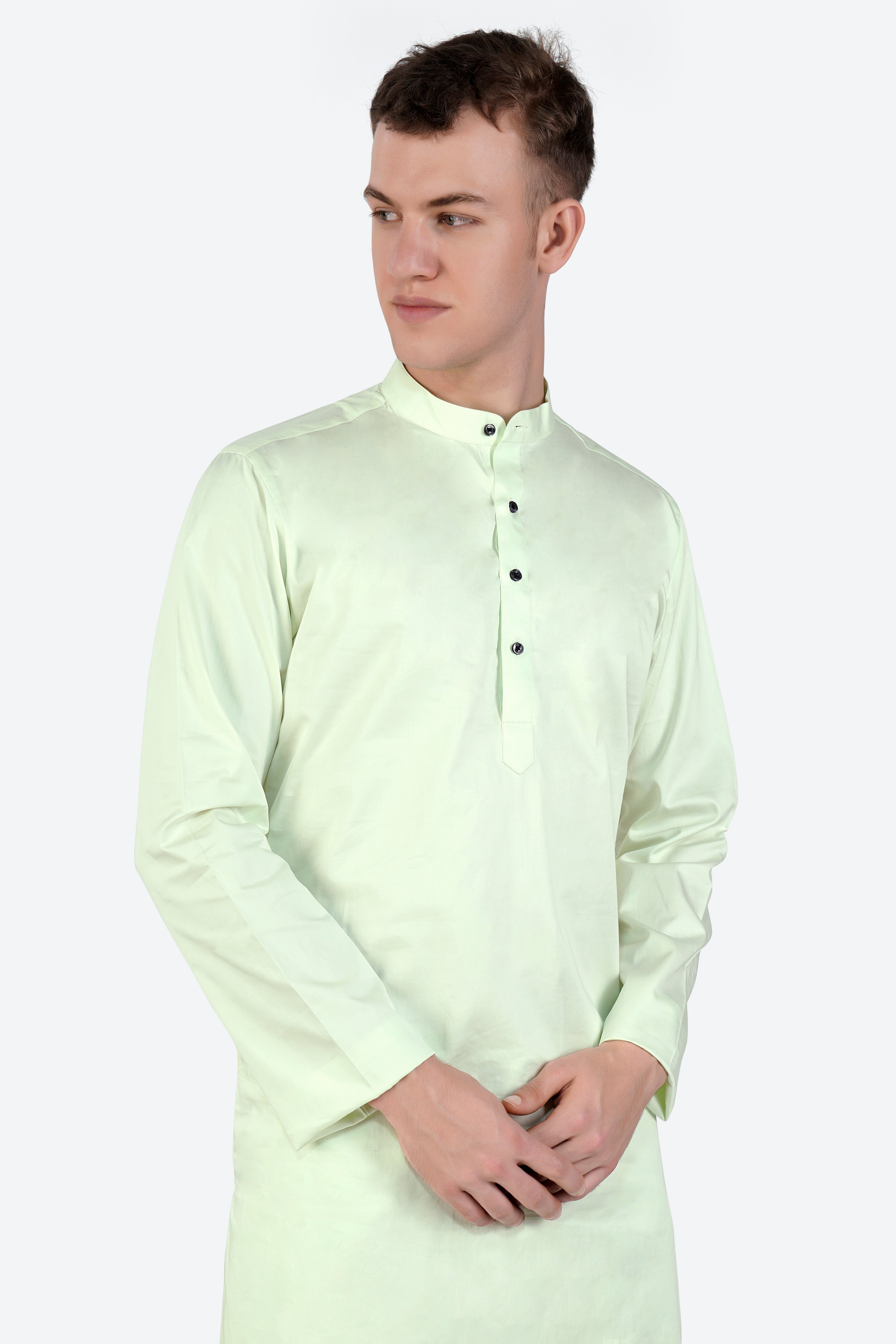 Surf Crest Green Subtle Sheen Super Soft Premium Cotton Kurta Set