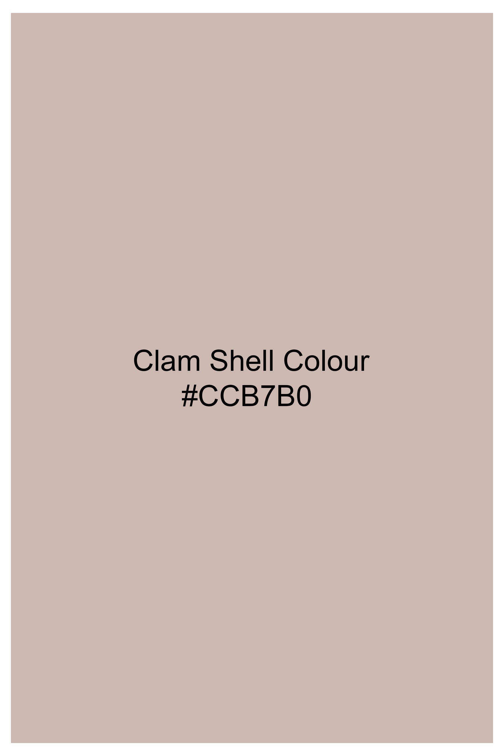 Clam Shell Brown Embroidered Viscose Designer Kurta Set