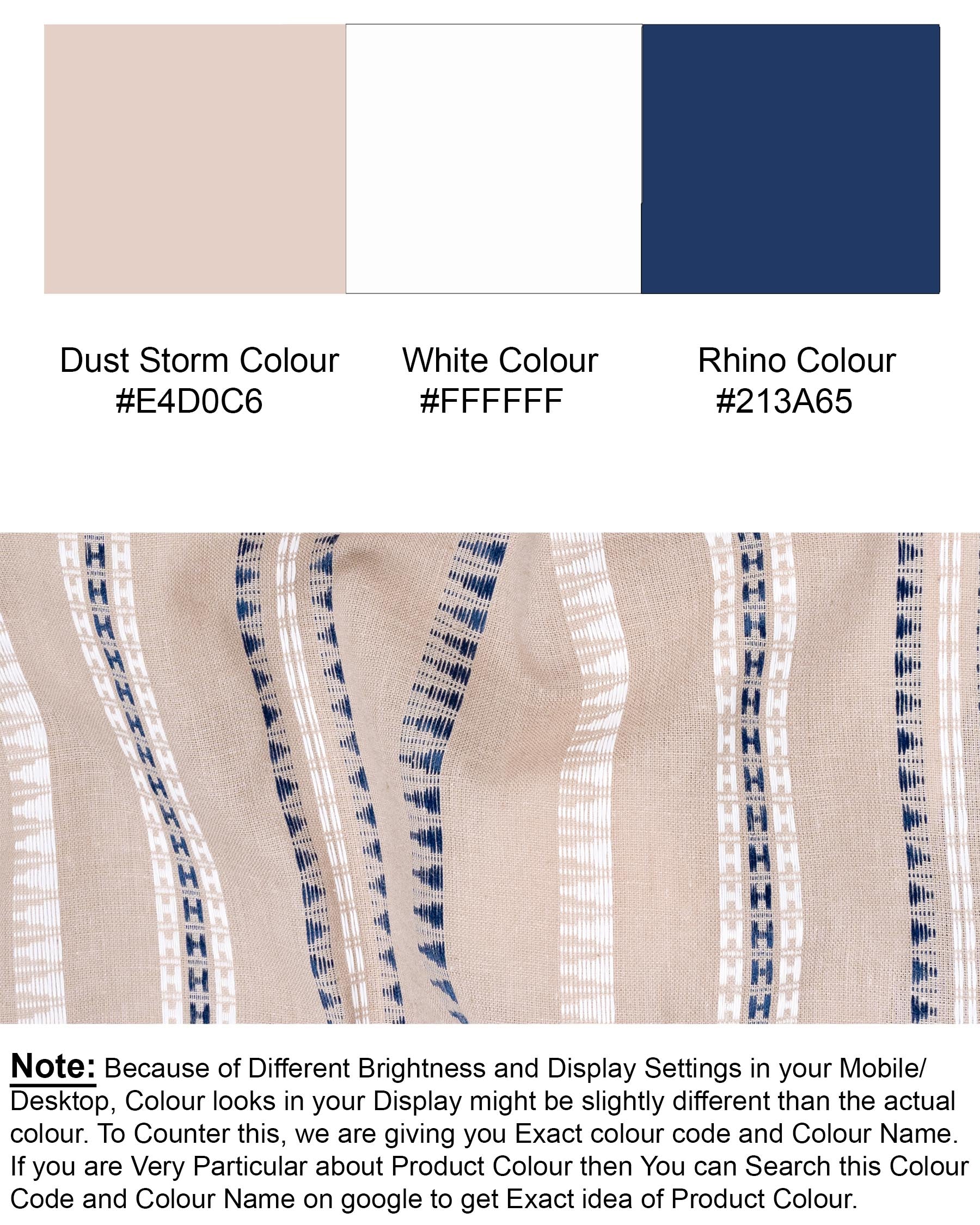 Dust Storm Brown Dobby Textured Premium Giza Cotton Kurta Set
