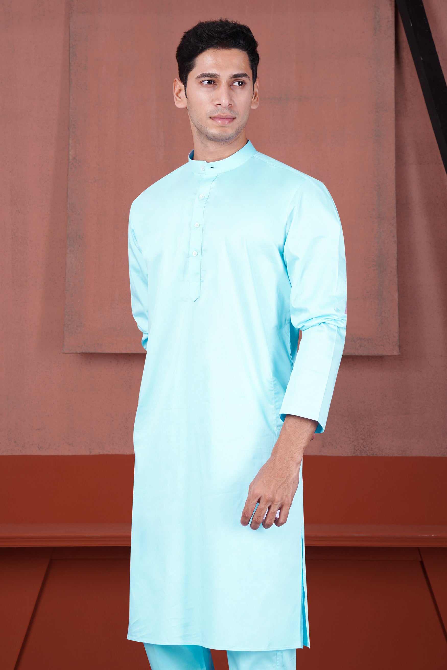 Charlotte Blue Subtle Sheen Super Soft Premium Cotton Kurta Set