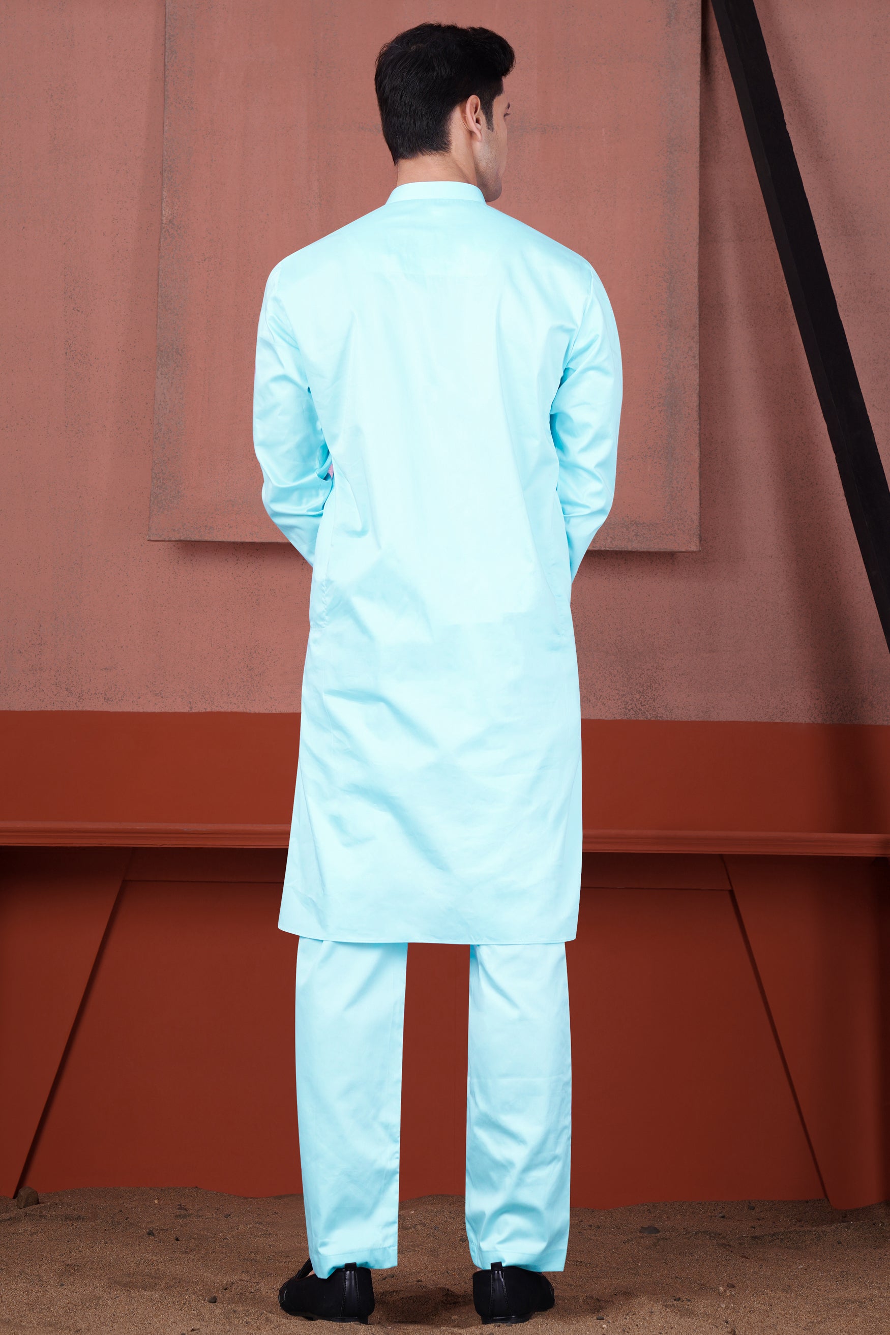 Charlotte Blue Subtle Sheen Super Soft Premium Cotton Kurta Set