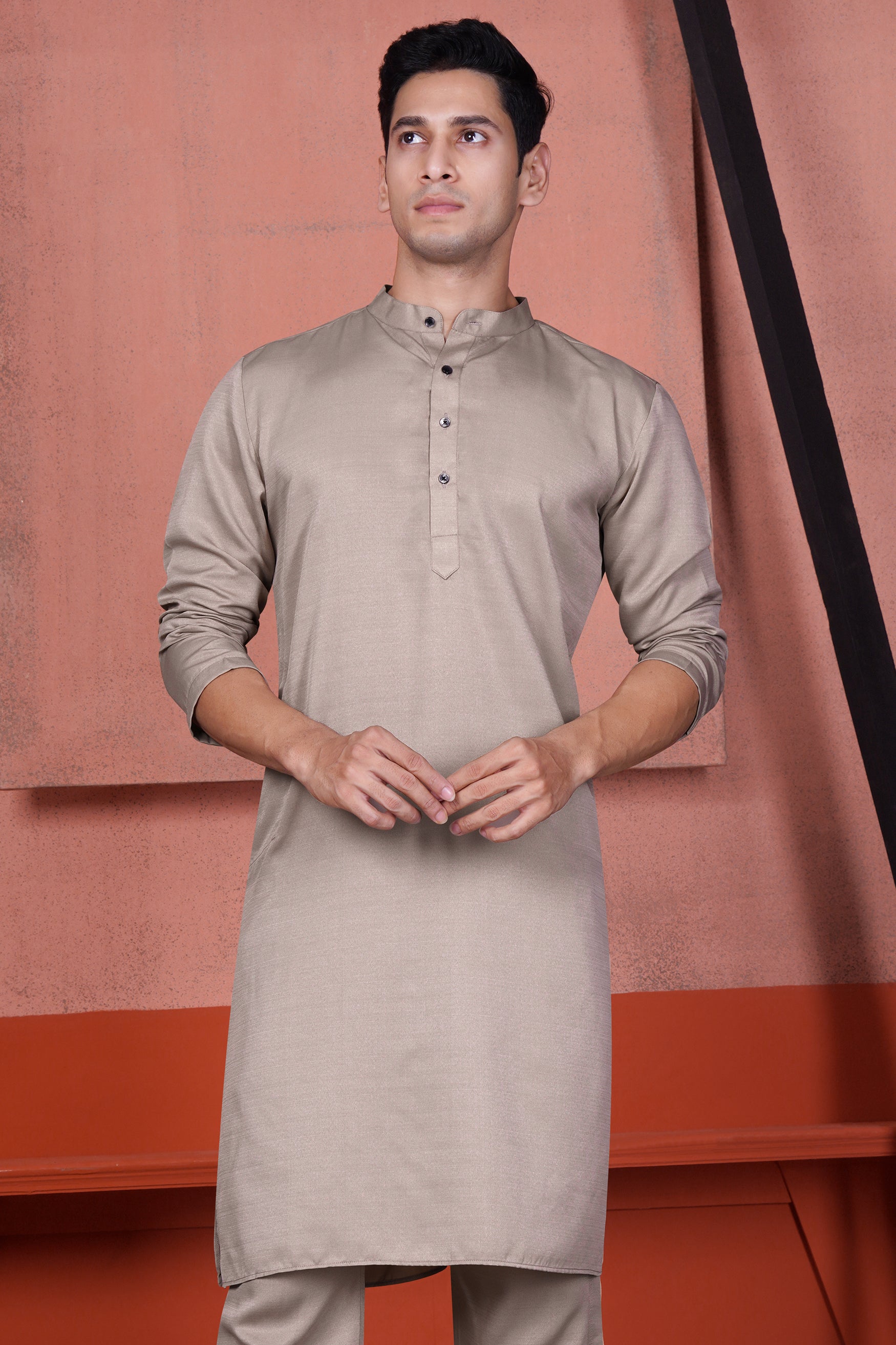 Dawn Brown Viscose Kurta Set