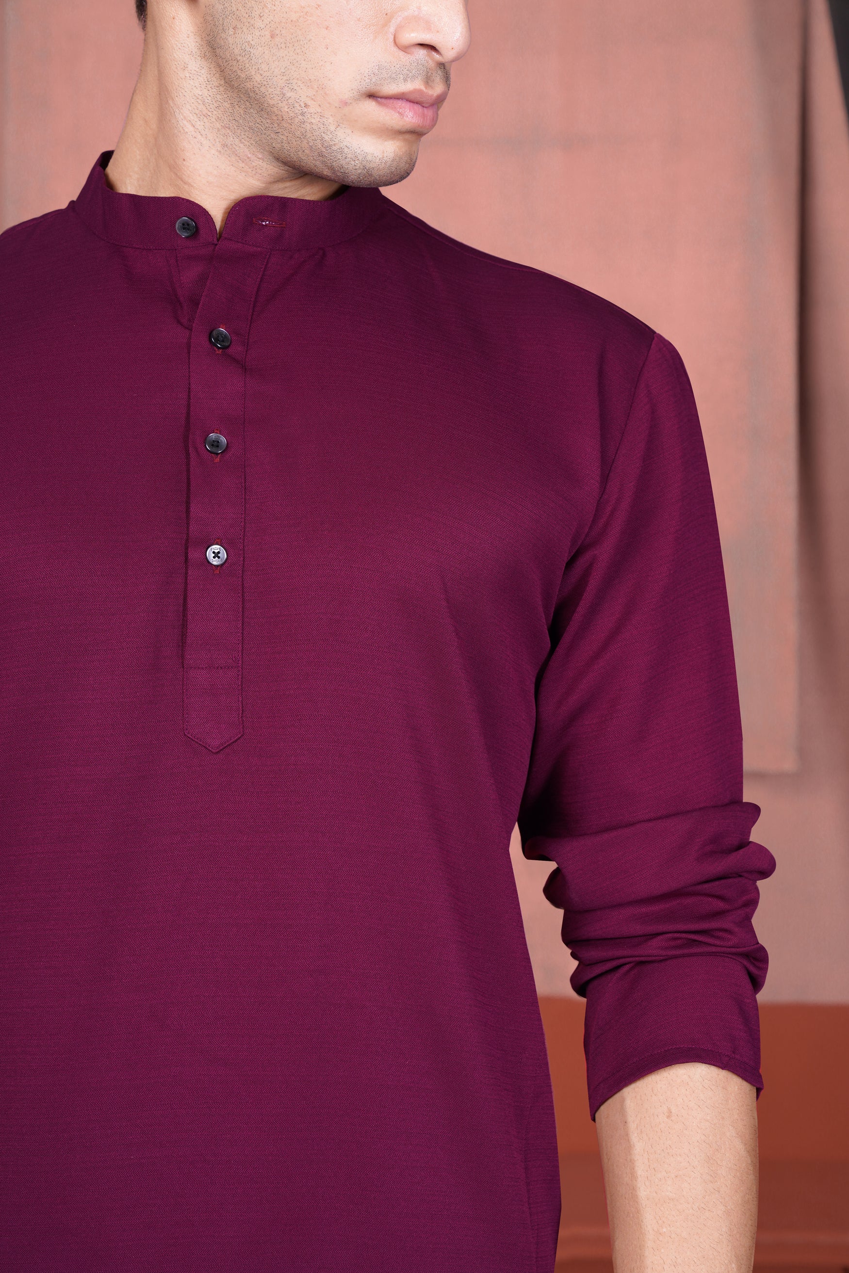 Bordeaux Wine Viscose Kurta Set