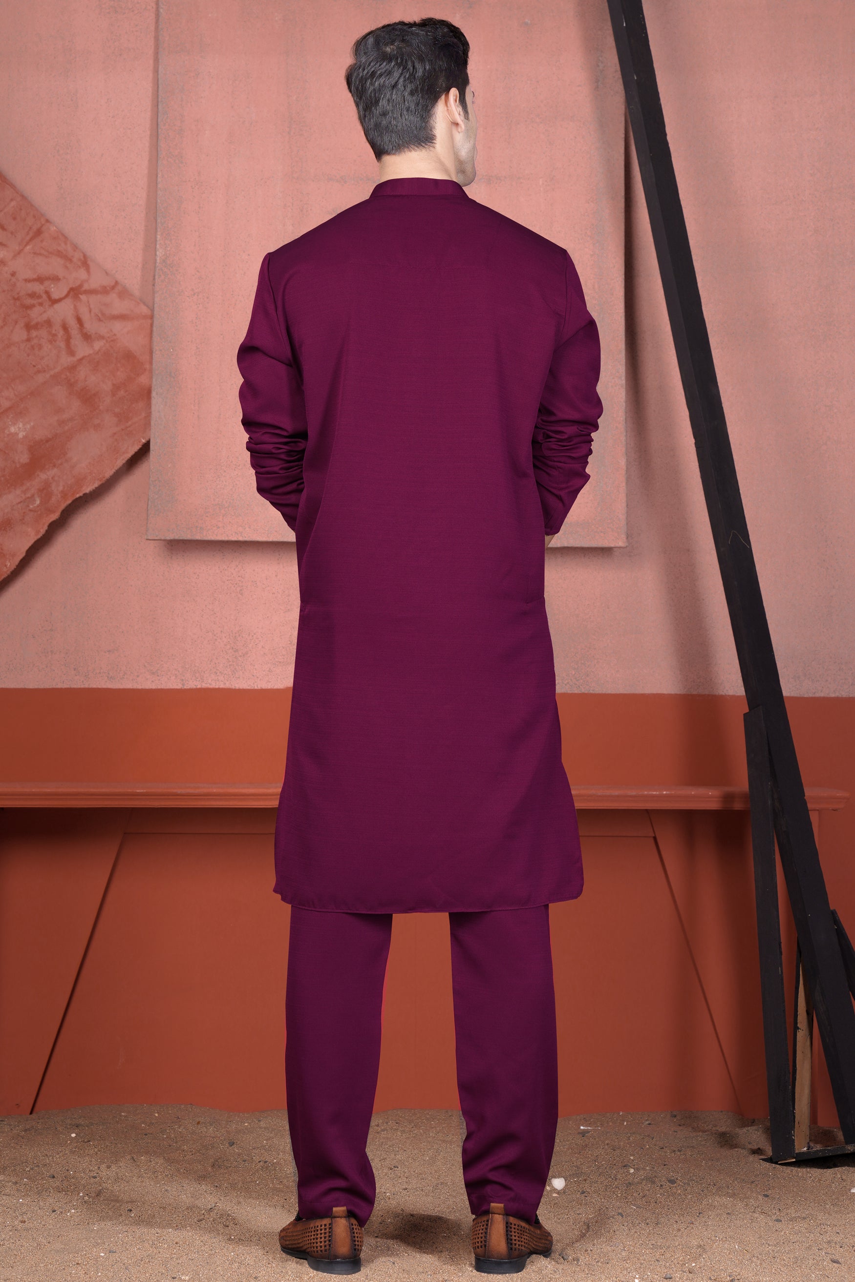 Bordeaux Wine Viscose Kurta Set