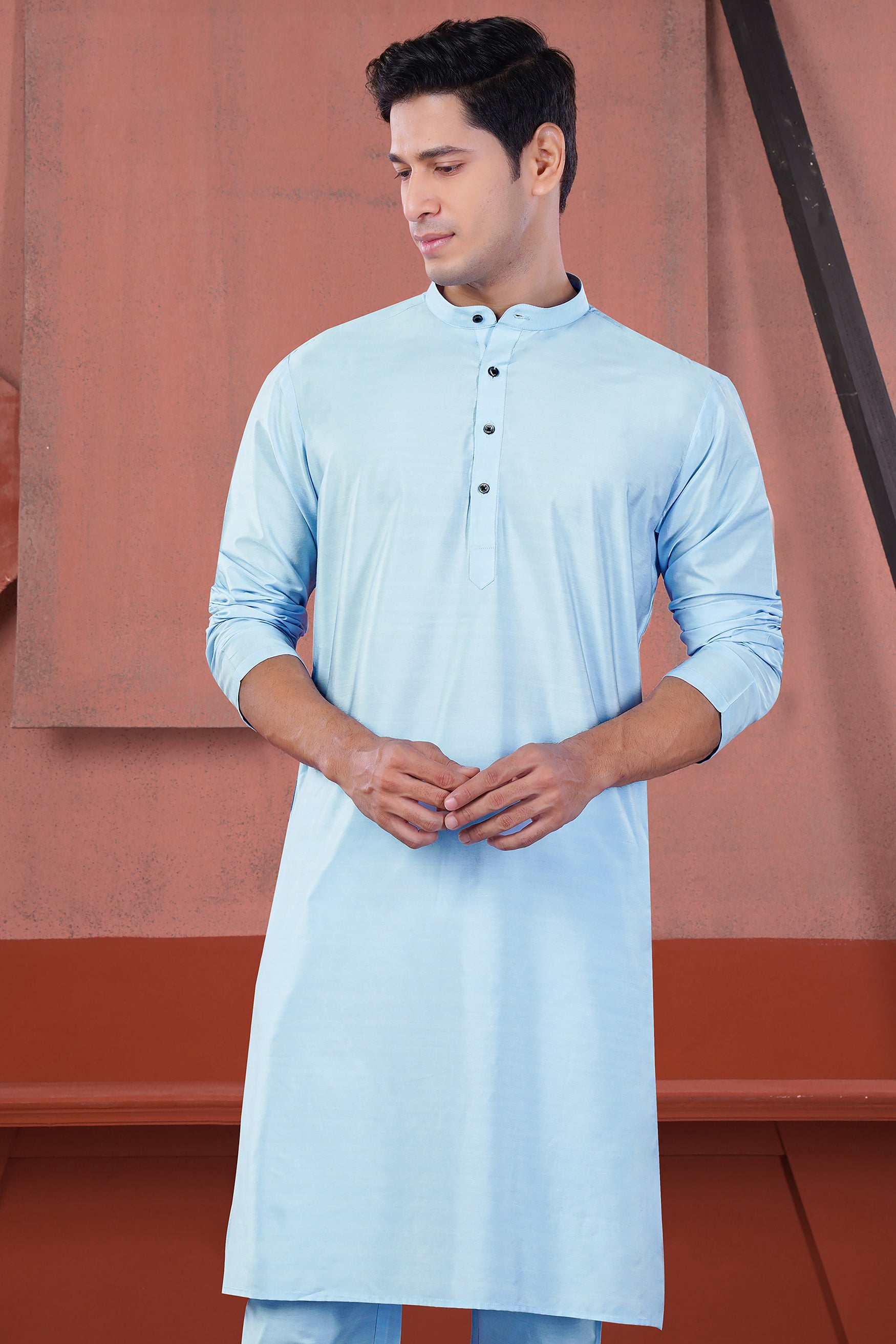 Bluish Subtle Sheen Viscose Kurta Set