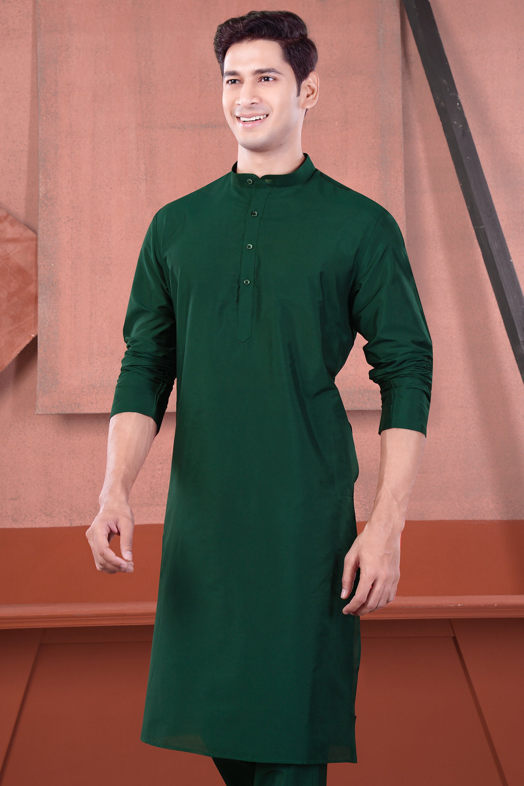 Gable Green Subtle Sheen Viscose Kurta Set