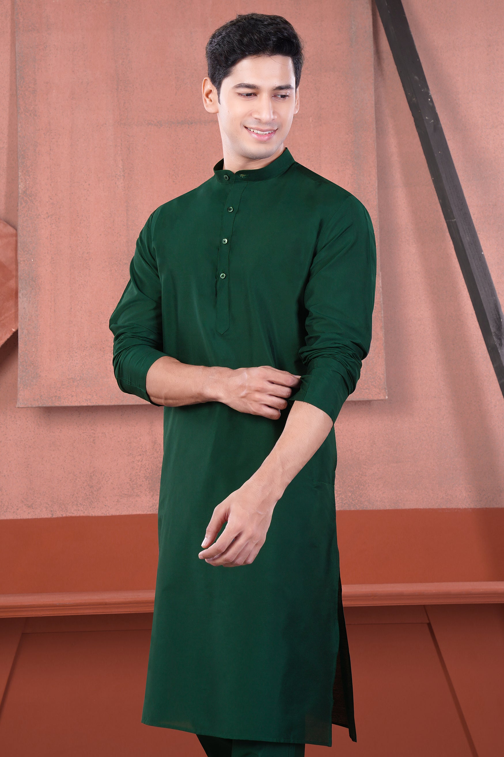 Gable Green Subtle Sheen Viscose Kurta Set