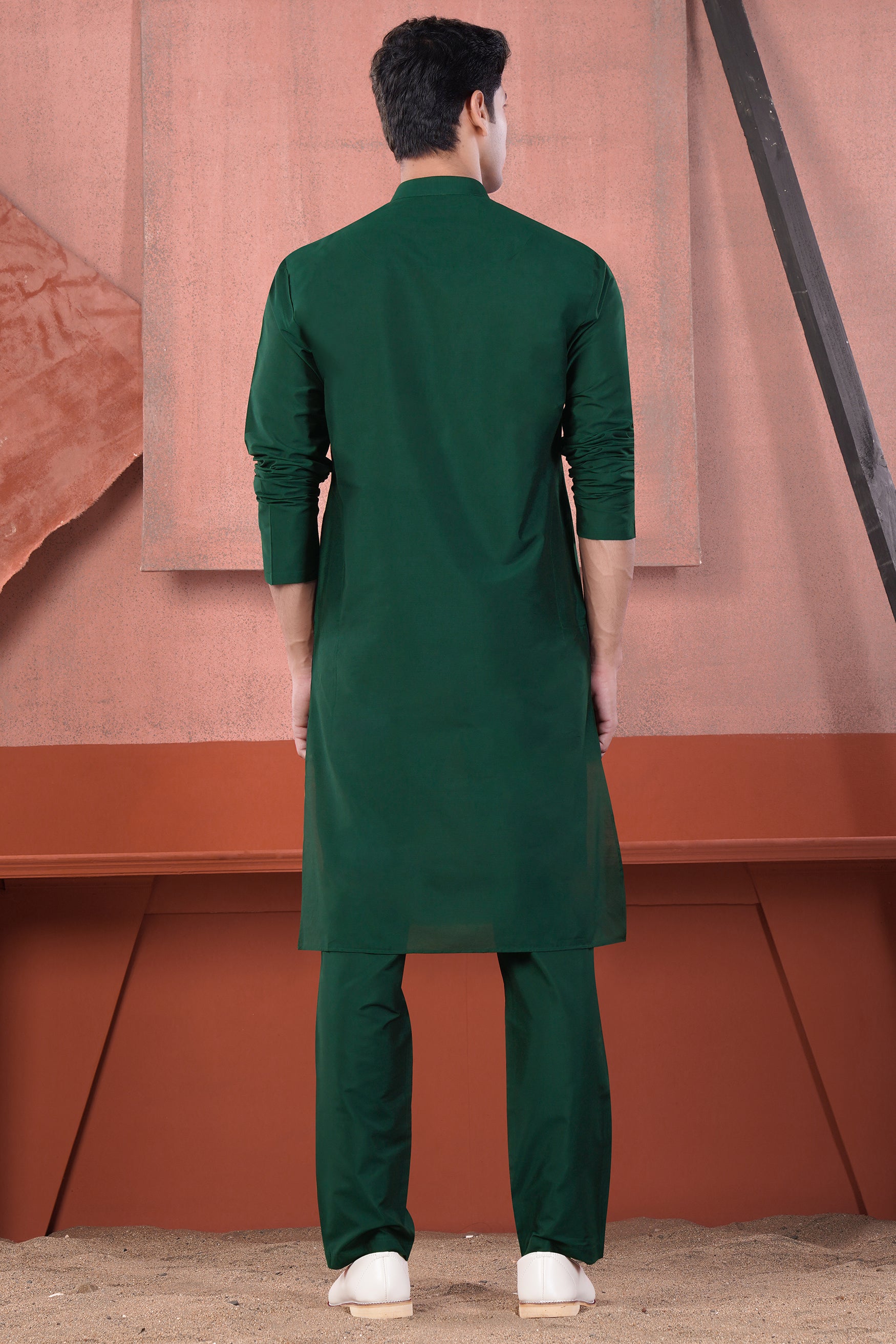 Gable Green Subtle Sheen Viscose Kurta Set