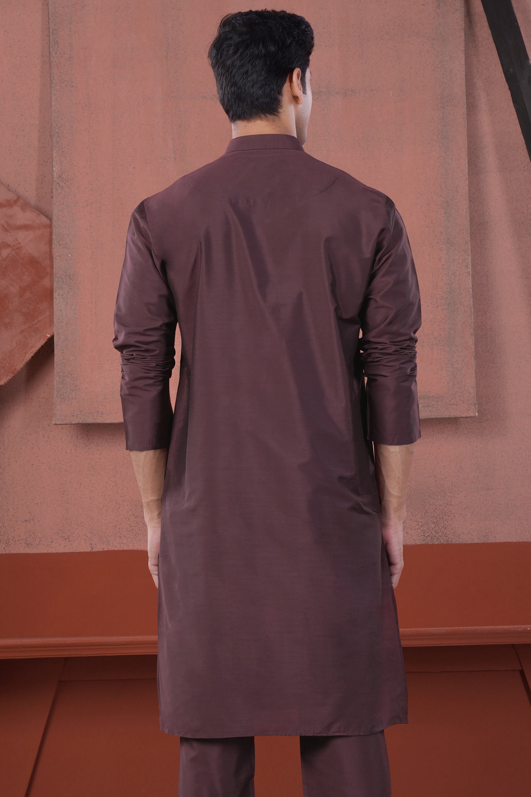 Kalamata Maroon Subtle Sheen Viscose Kurta