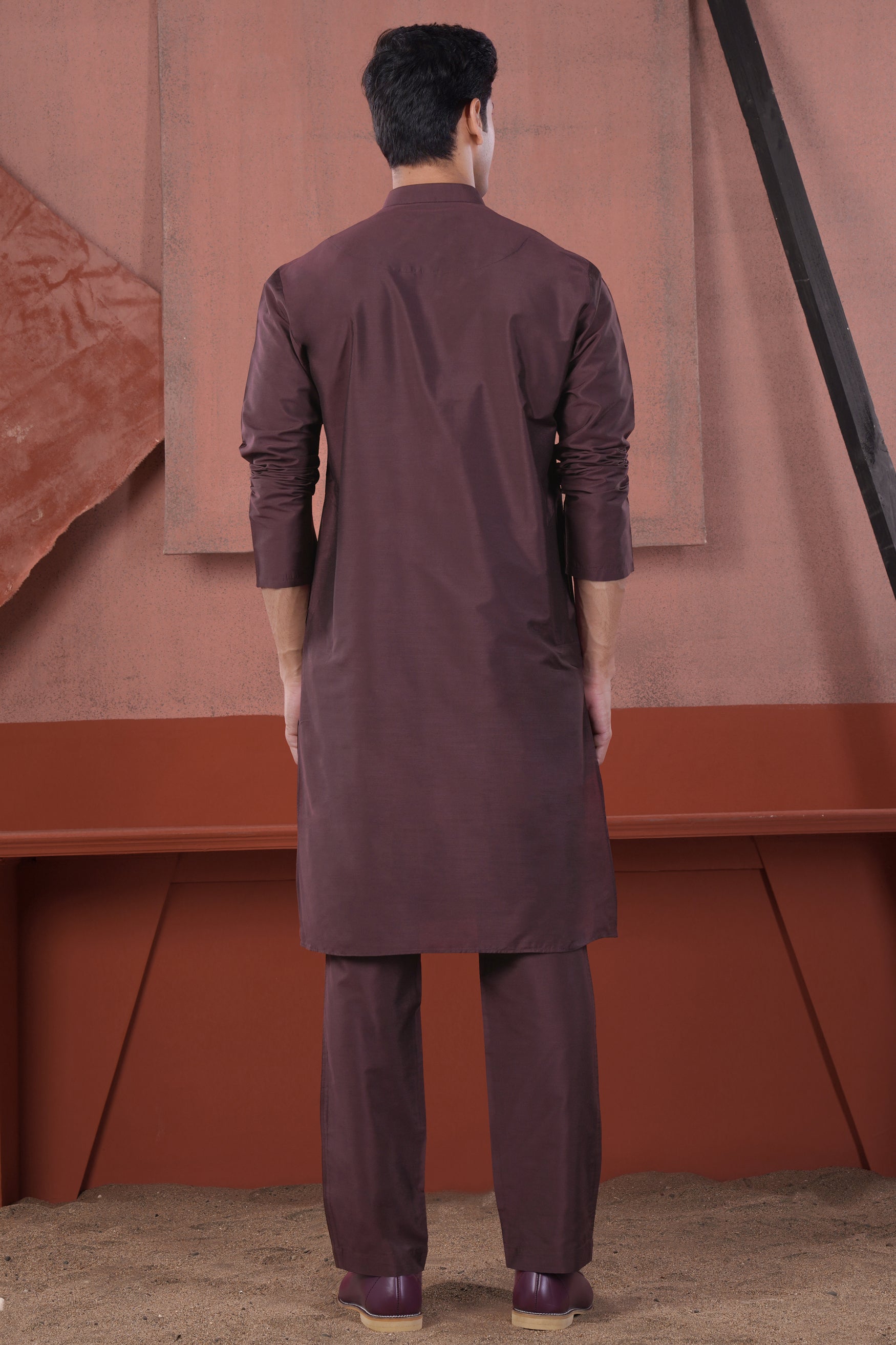 Kalamata Maroon Subtle Sheen Viscose Kurta Set