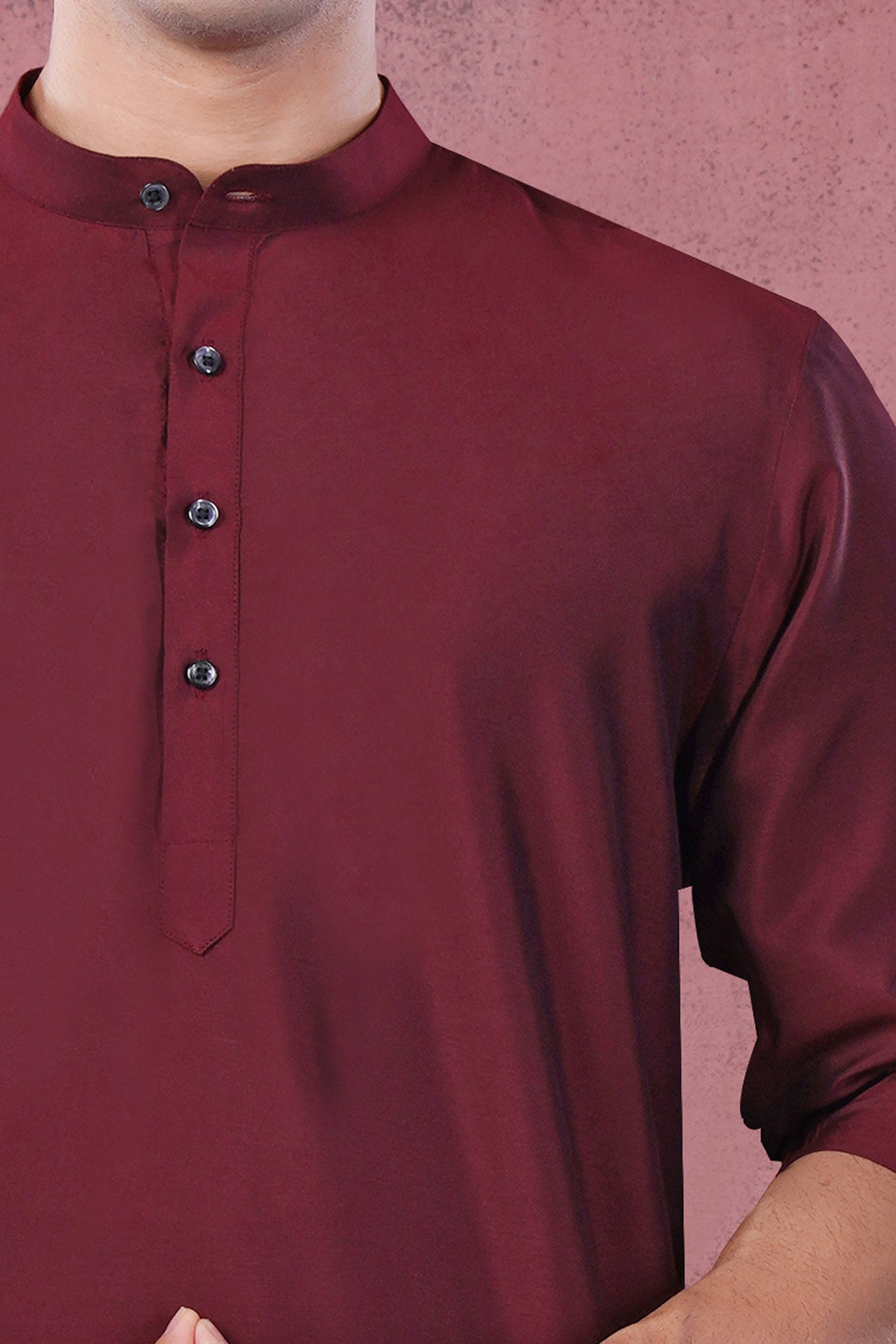 Plum Maroon Subtle Sheen Viscose Kurta Set