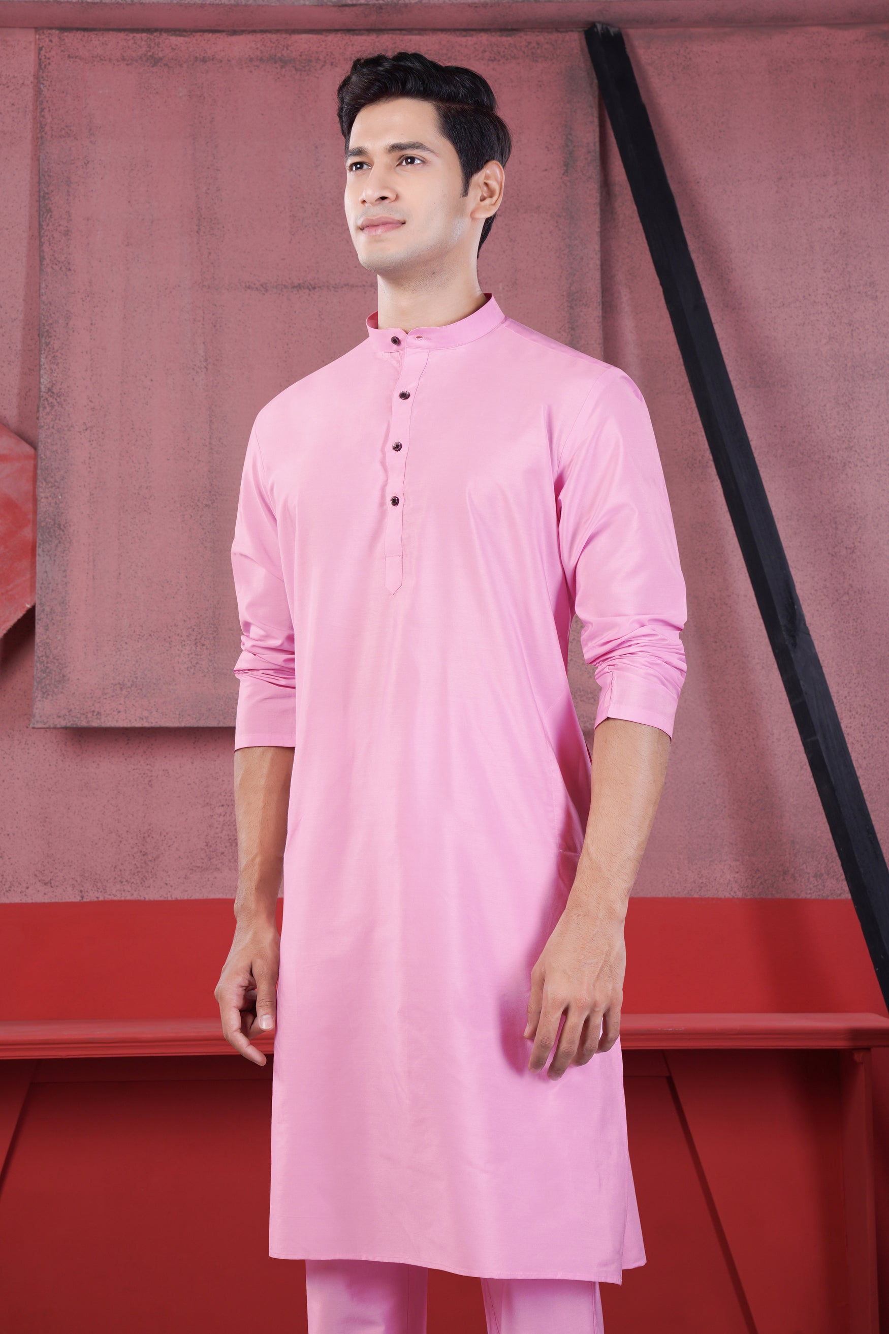 Magenta Pink Subtle Sheen Viscose Kurta Set