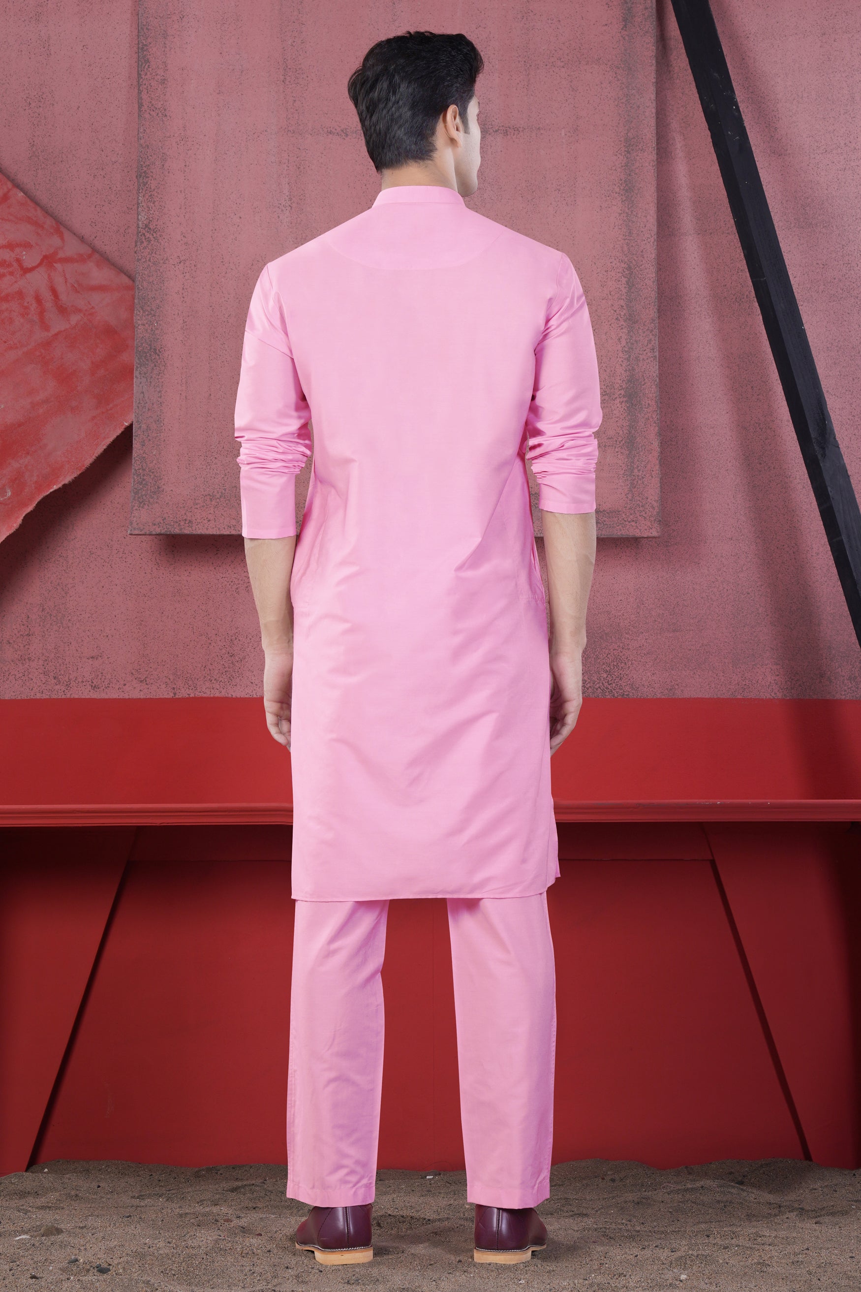 Magenta Pink Subtle Sheen Viscose Kurta Set