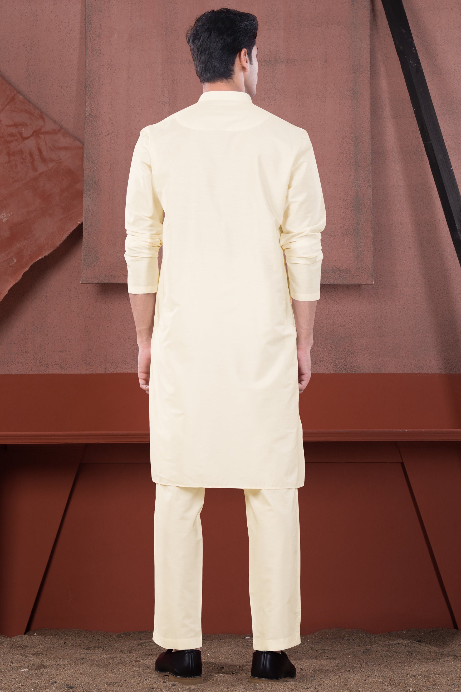 Beige Subtle Sheen Viscose Kurta Set