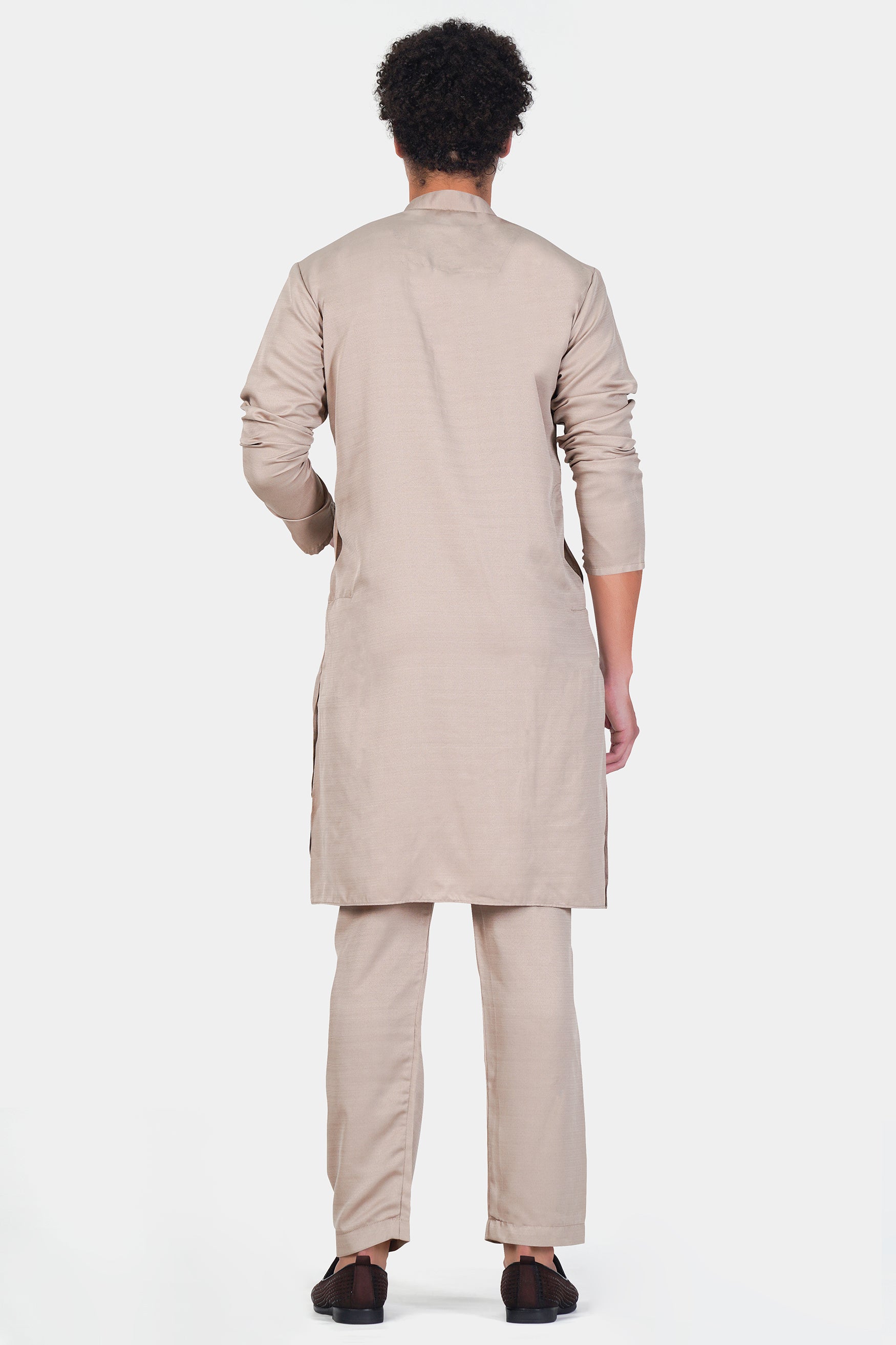 Foggy Brown Subtle Sheen Viscose Kurta Set