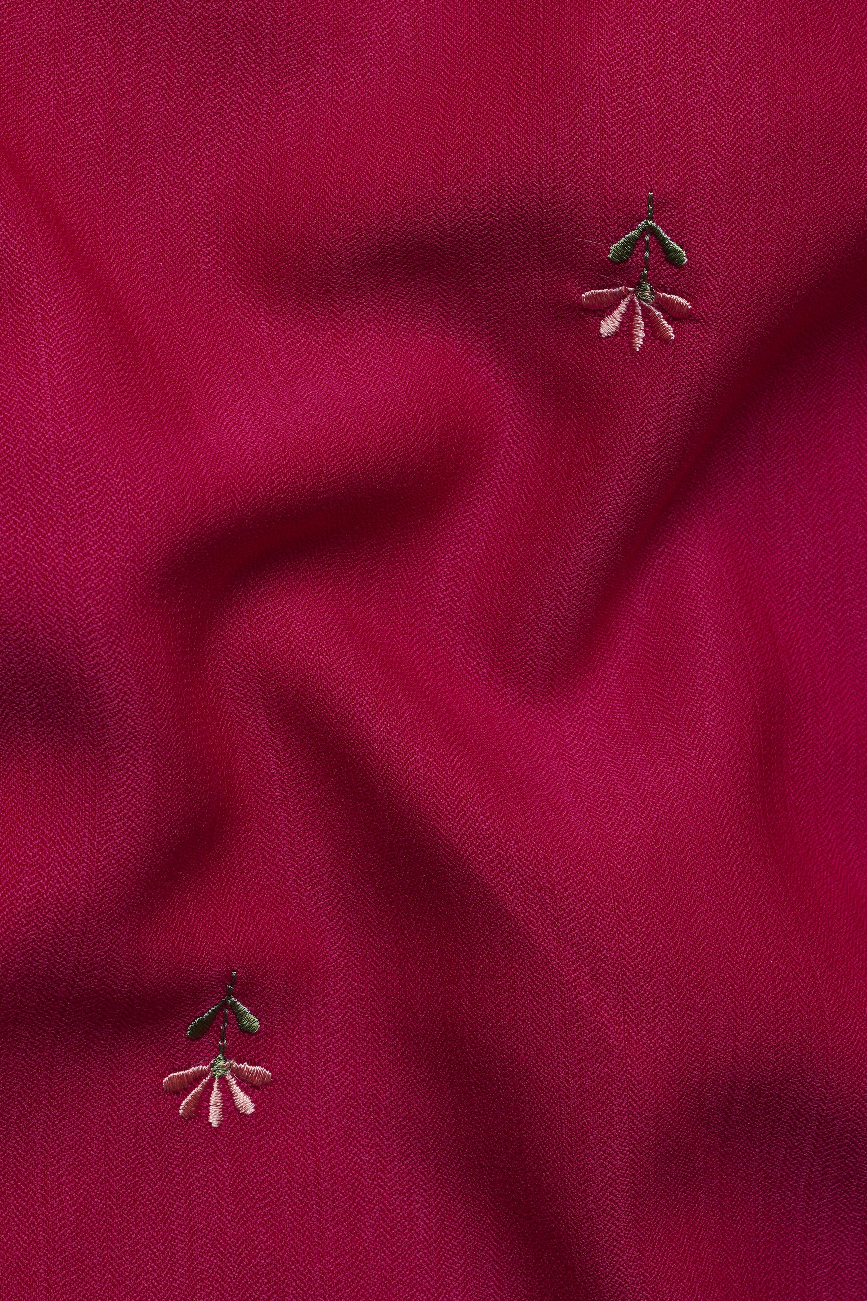 Rubine Maroon Floral Embroidered Viscose Designer Kurta Set