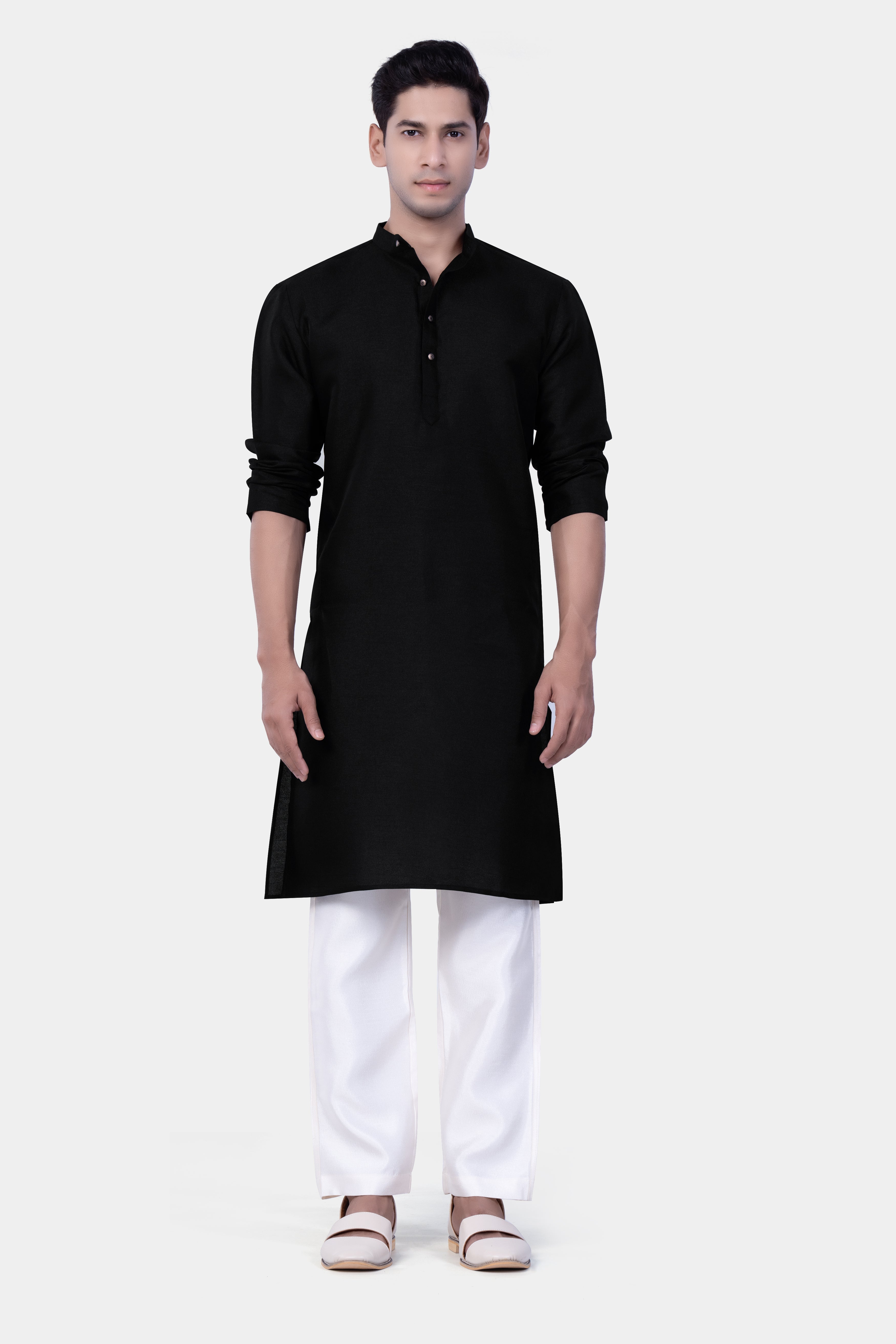 Jade Black Viscose Kurta Set