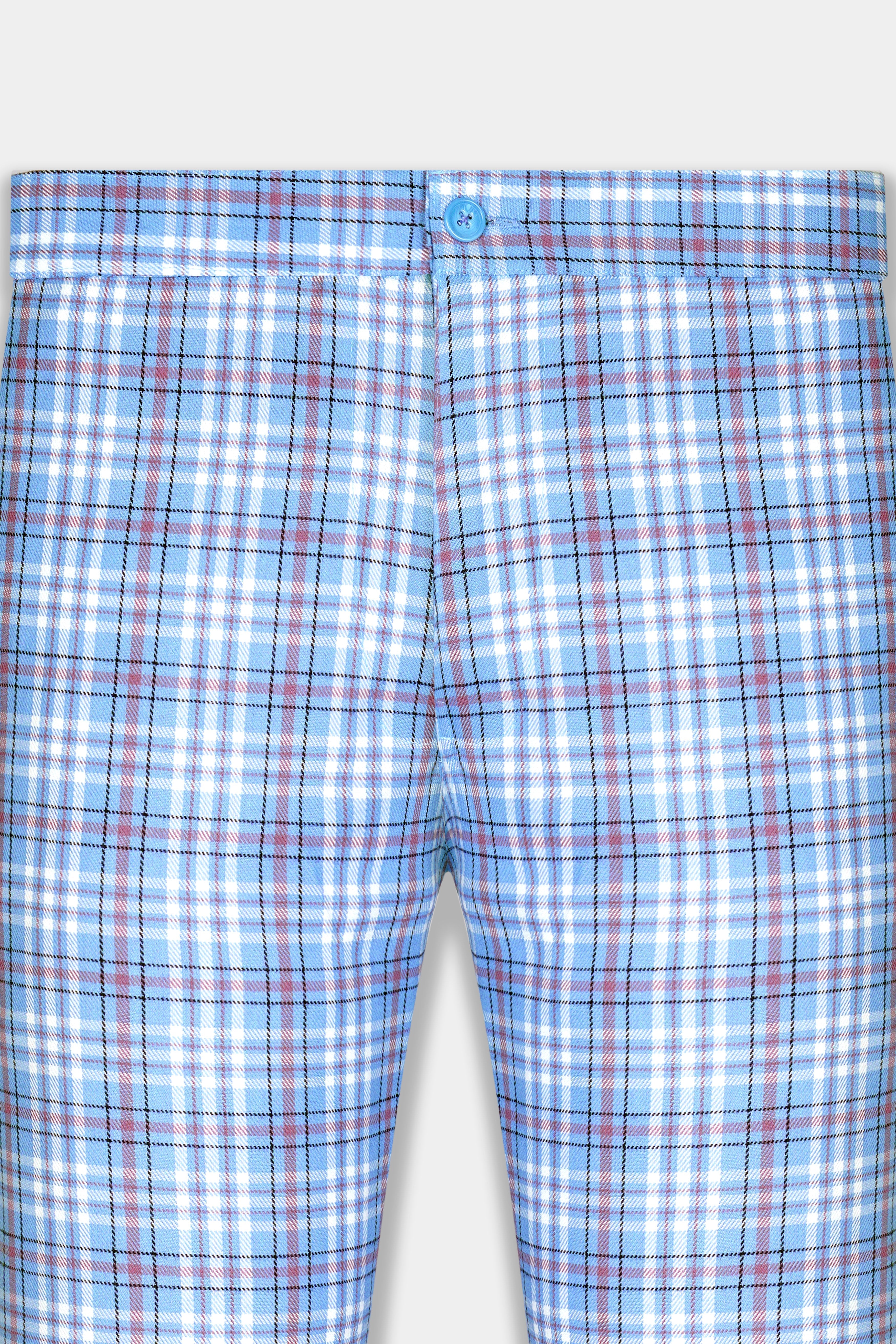 Jordy Blue with Amethyst Purple Plaid Twill Premium Cotton Lounge Pant