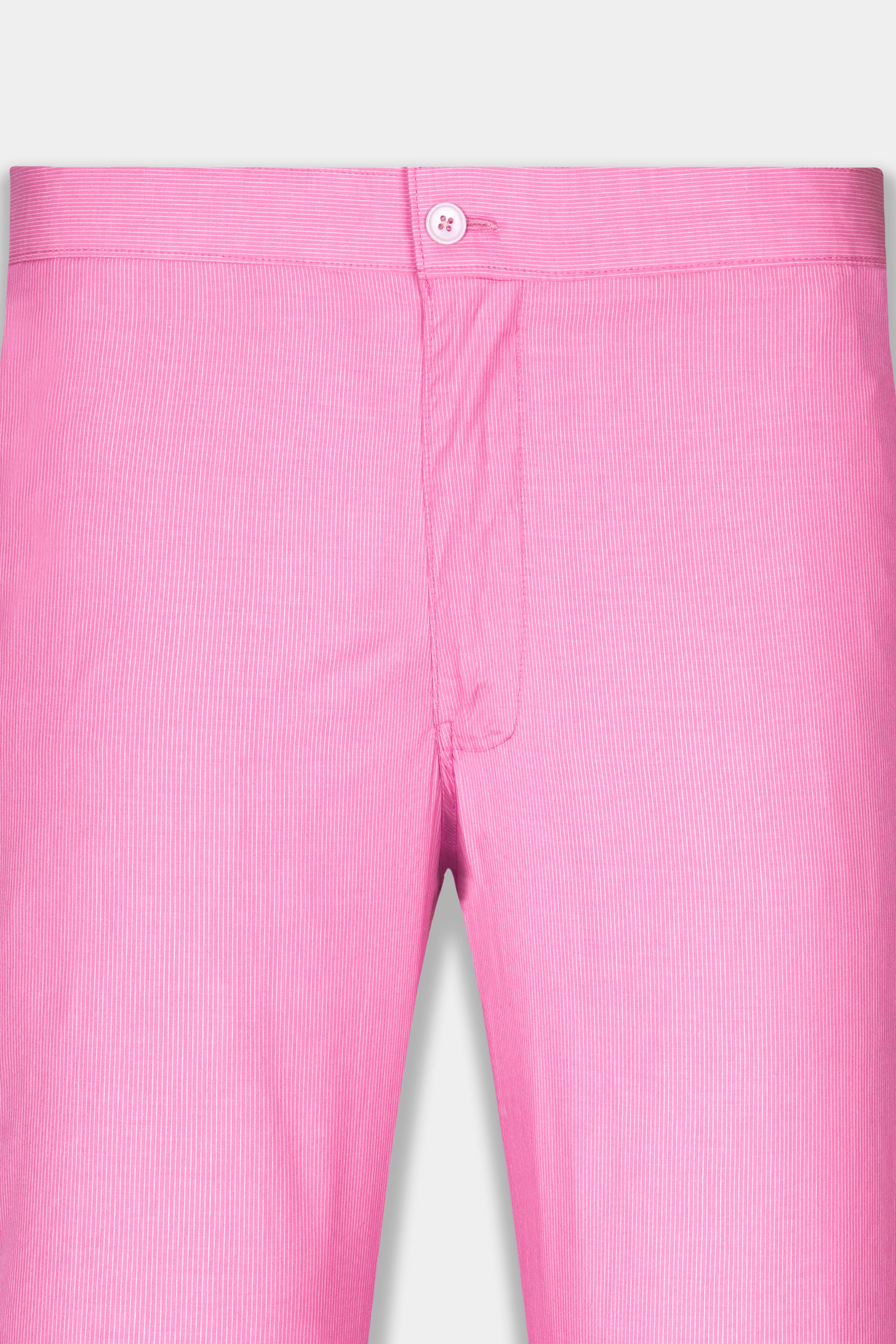 Bouquet Pink Pin Striped Poplin Giza Cotton Lounge Pant