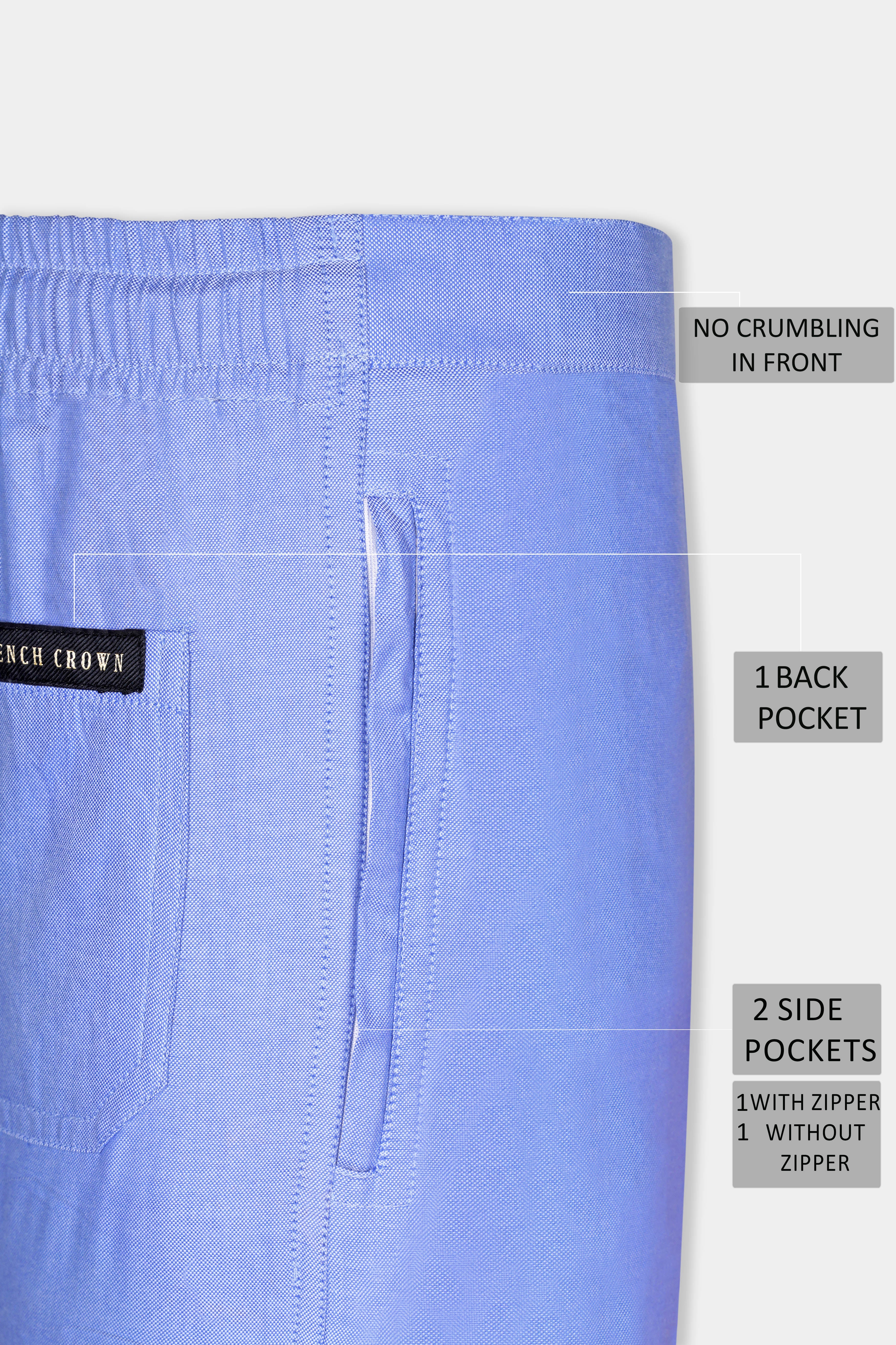 Perano Blue Super Soft Royal Oxford Cotton Lounge Pant