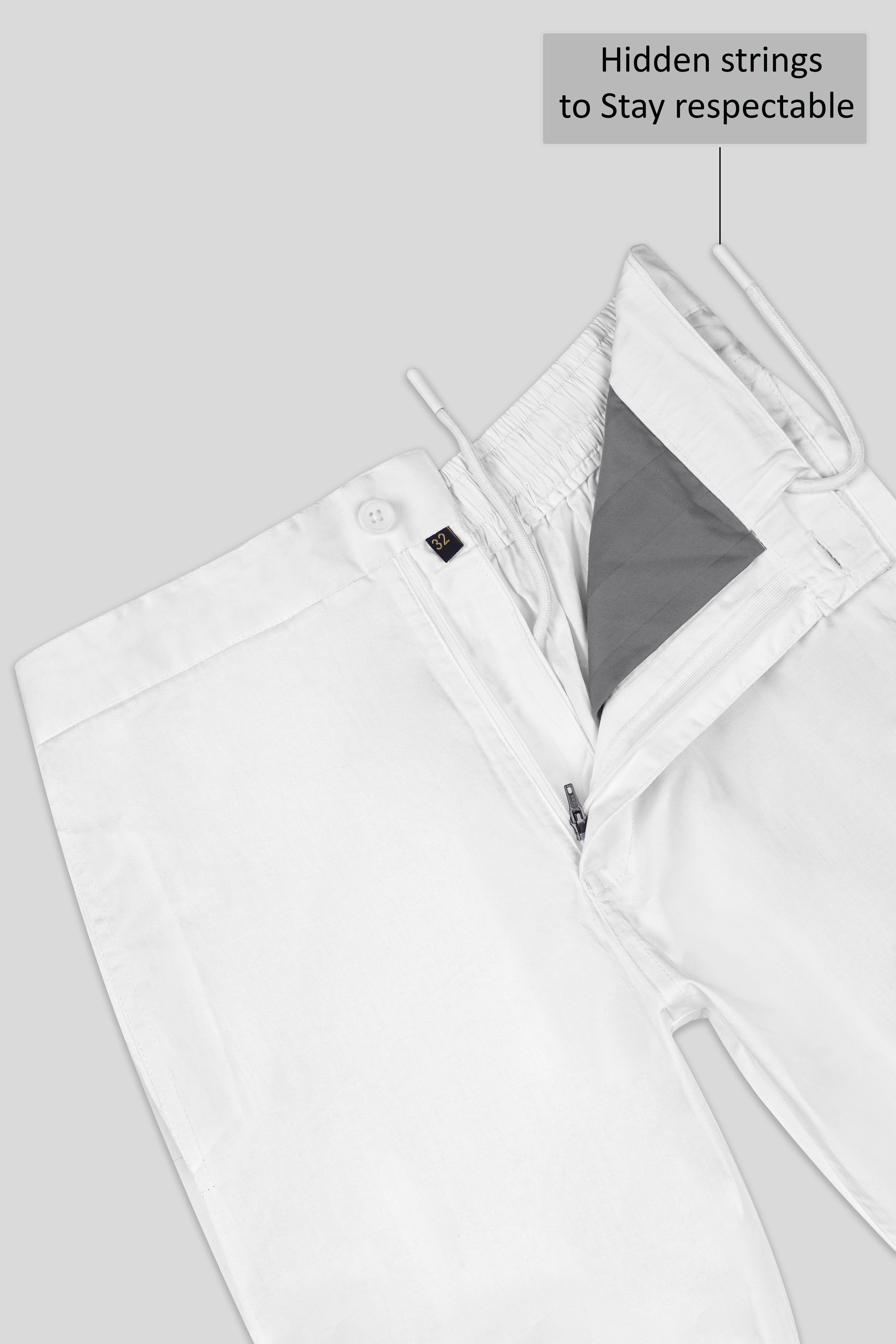 White Solid  Lounge Pant