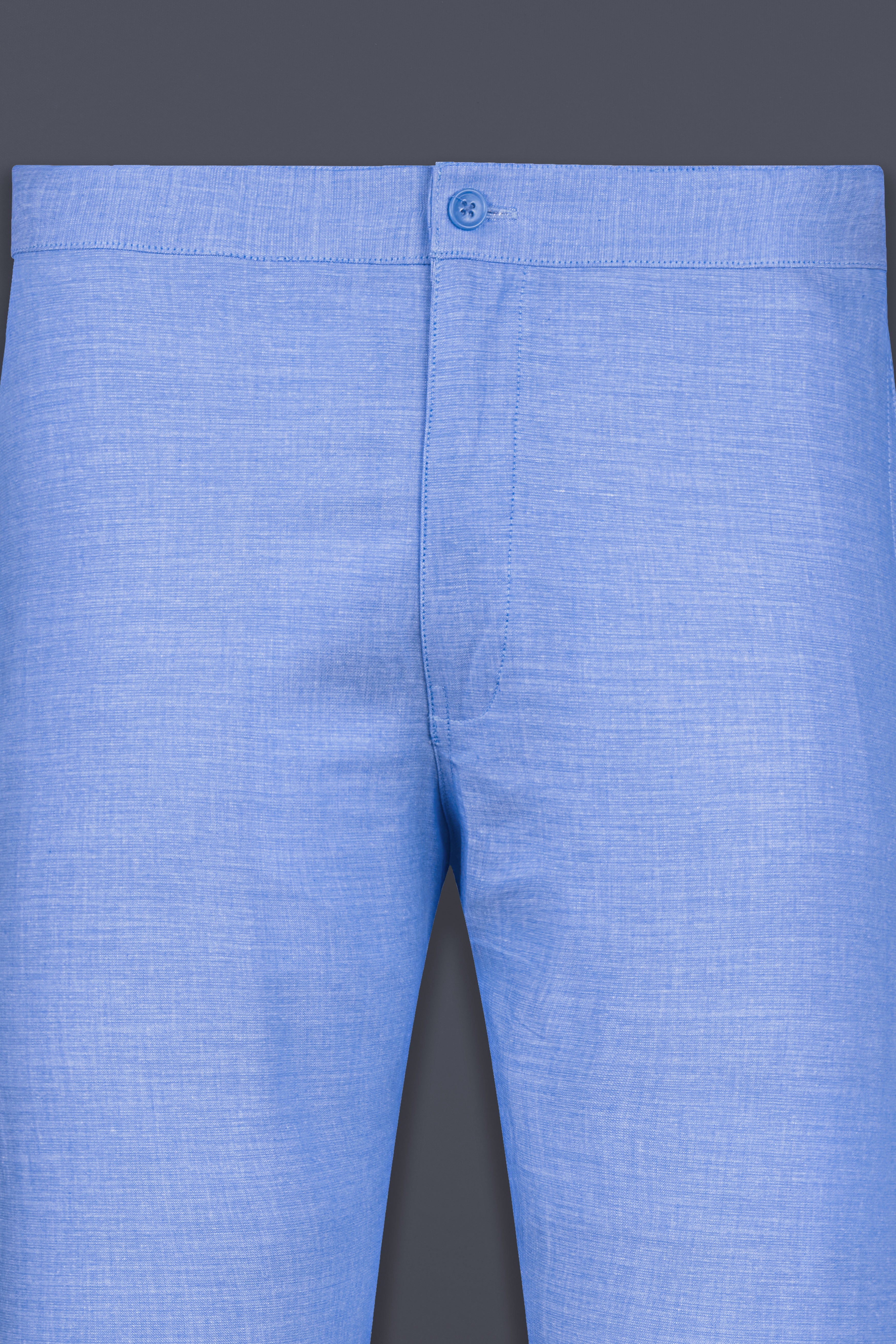 Chetwode Blue Solid Chambray Textured Premium Cotton Lounge Pant