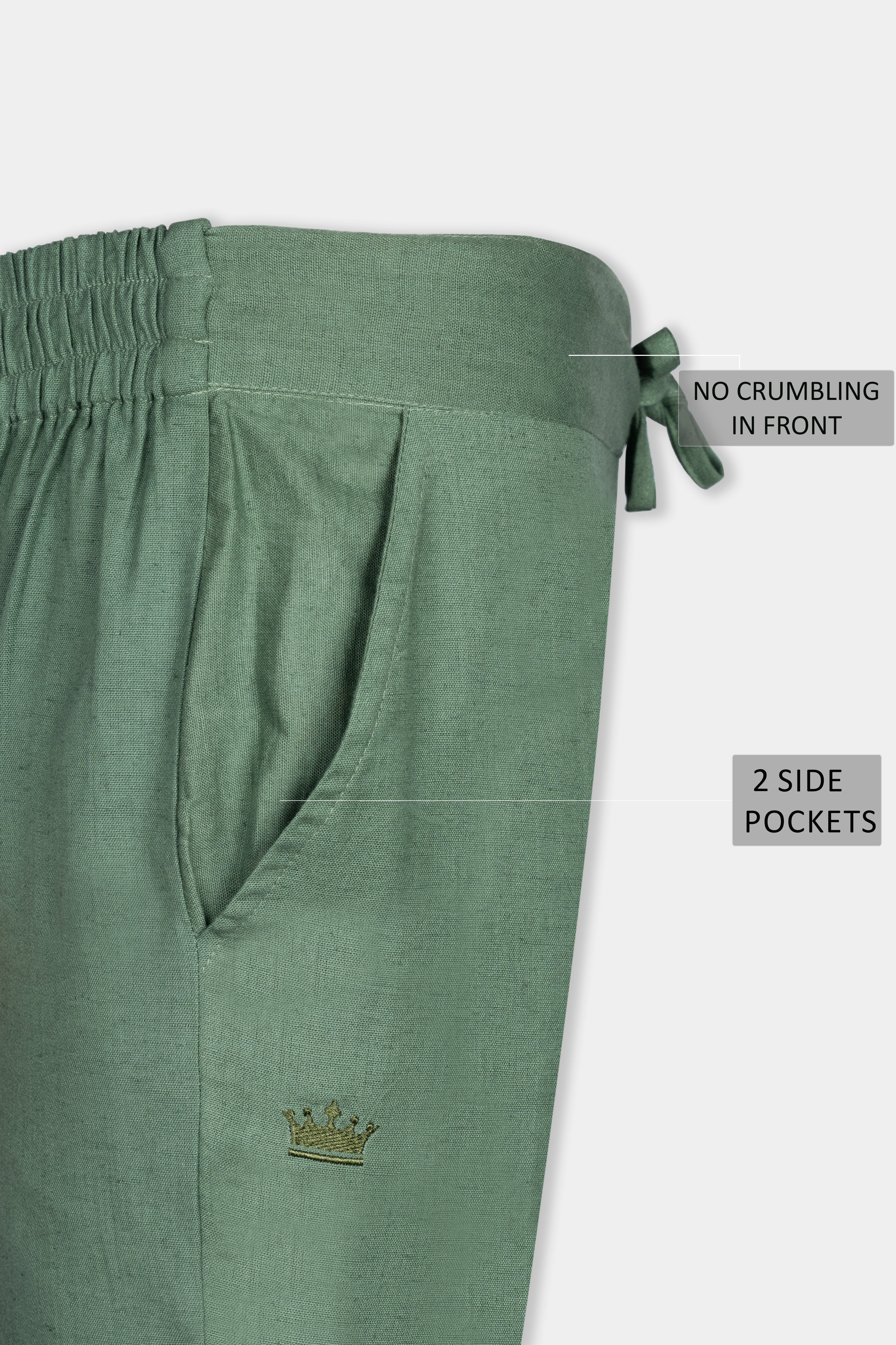 Viridian Green Luxurious Linen Lounge Pant