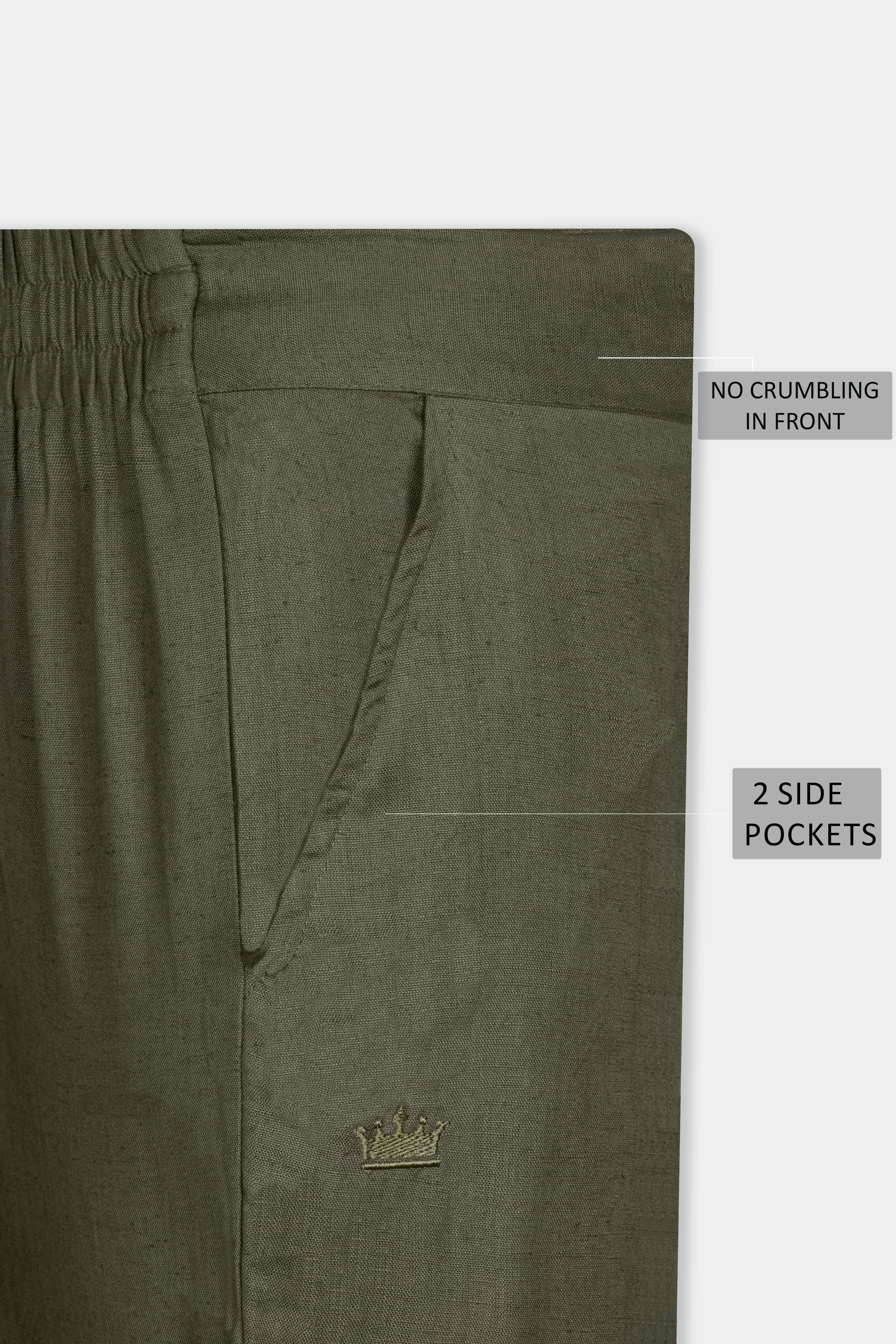 Kelp Green Luxurious Linen Lounge Pant