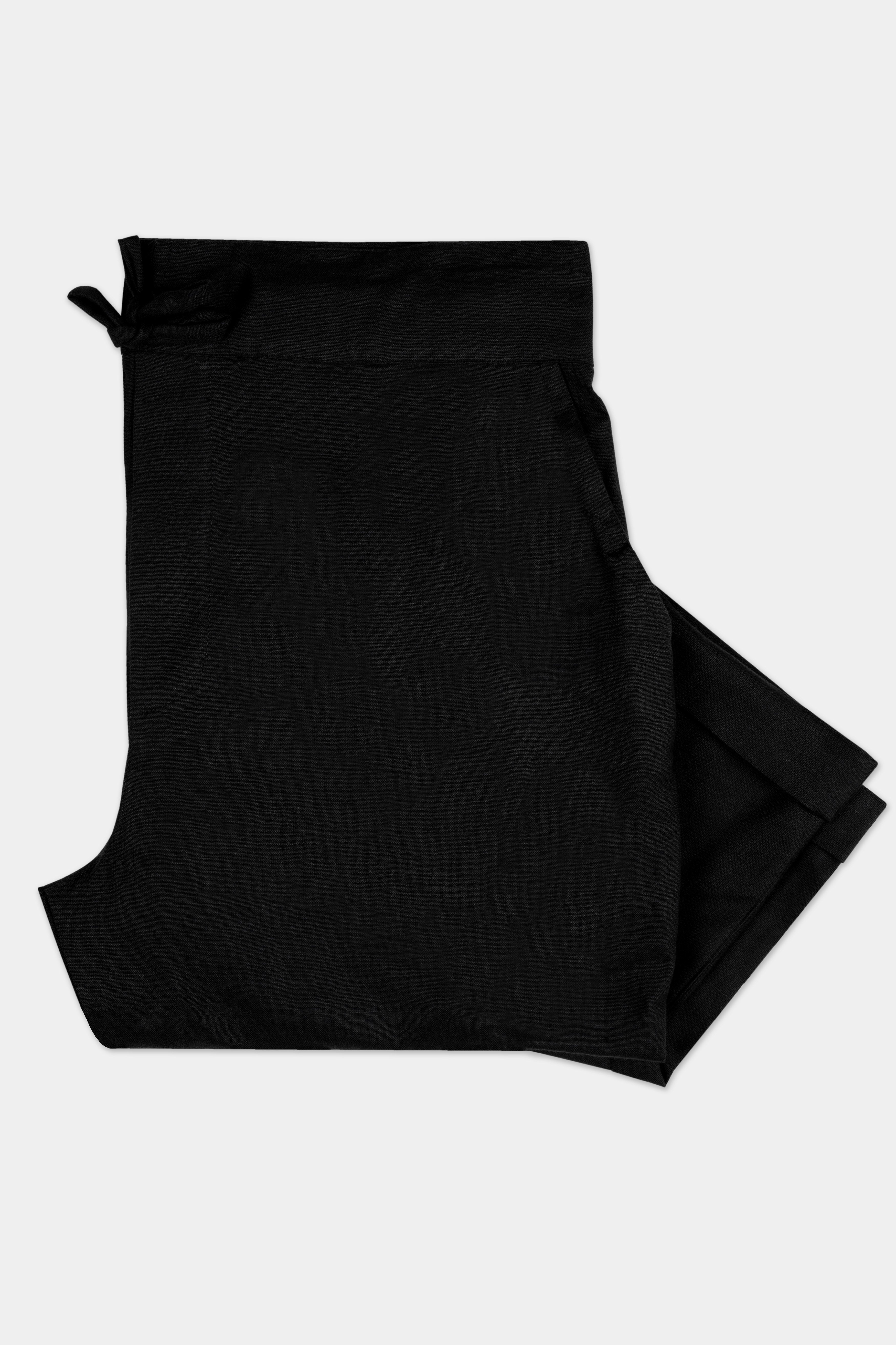 Jade Black Luxurious Linen Lounge Pant