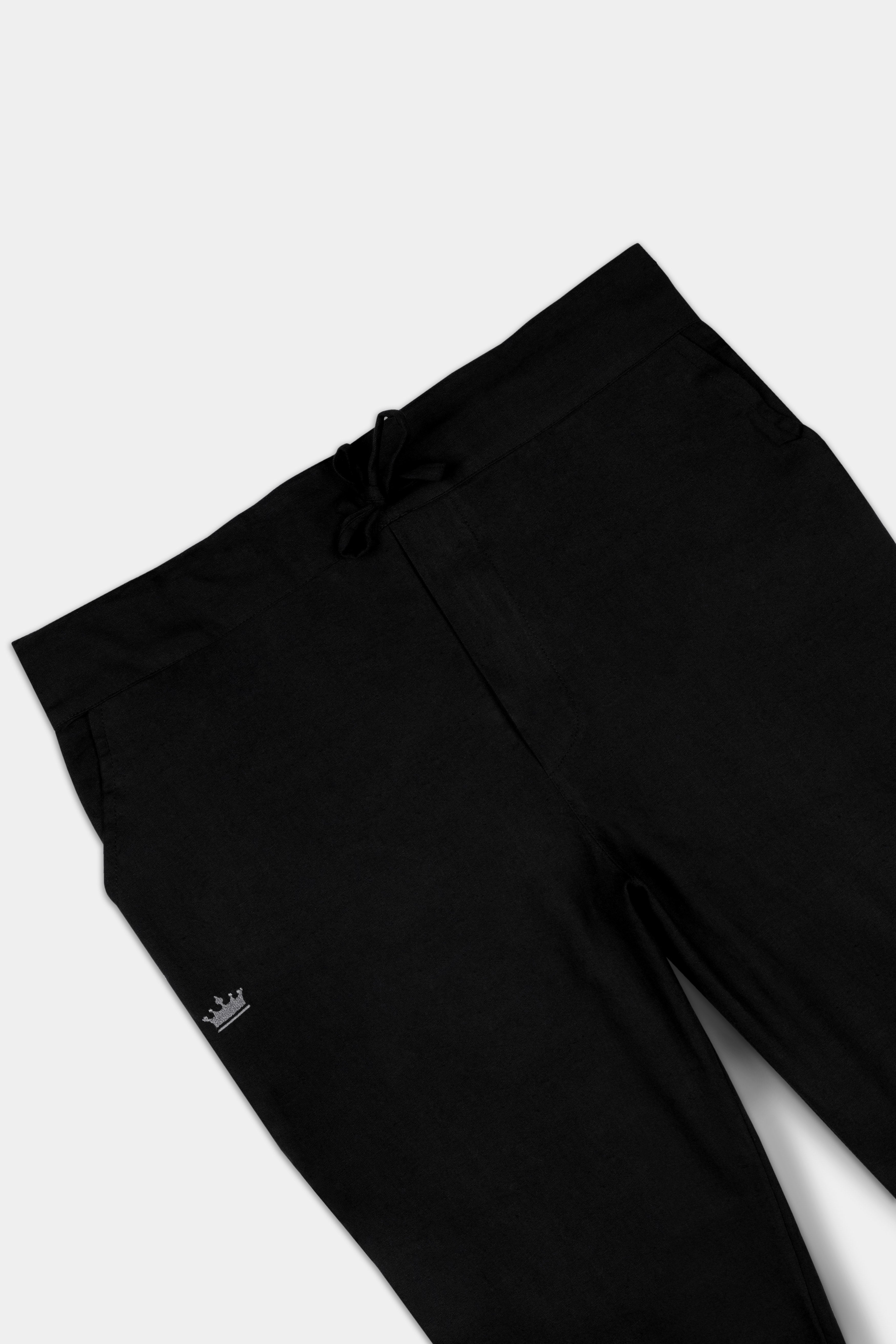 Jade Black Luxurious Linen Lounge Pant